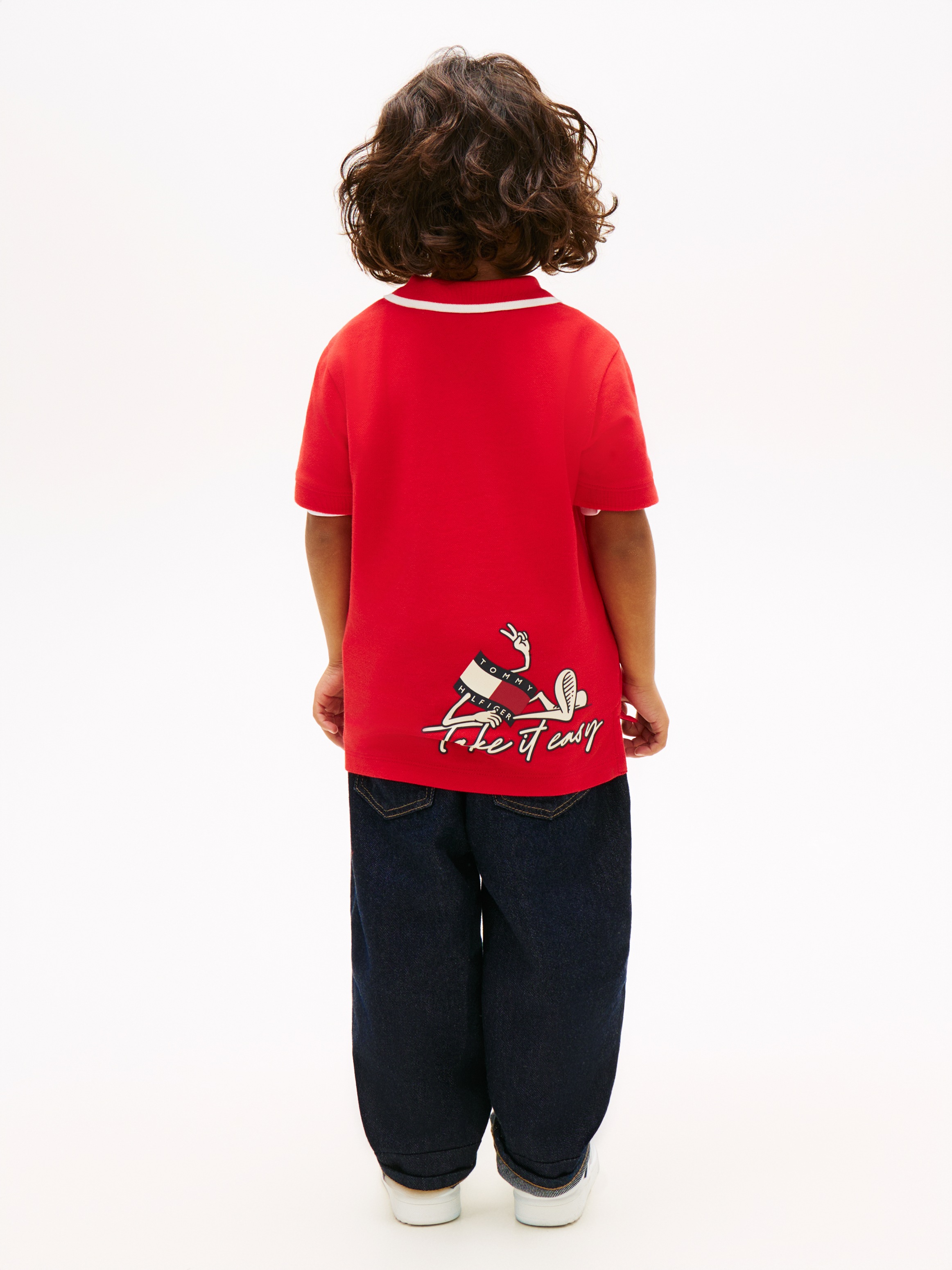 Tommy Hilfiger Poloshirt »LB TAKE IT EASY GRAPHIC POLO SHORT SLEEVE« Kinder bis 16 Jahre, Backprint, regular fit