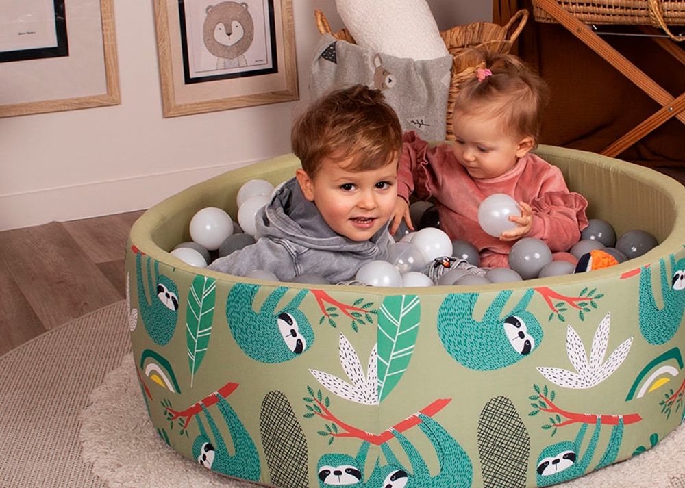 Knorrtoys® Bällebad »Soft, Faultier« Mit 150 Bällen grey/white/transparent, Made in Europe