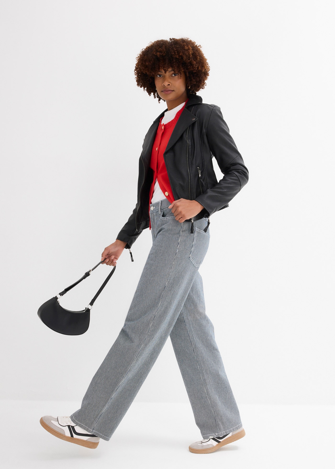 bonprix Jeans droit 1 gerader Schnitt, Regular Fit, mit Elasthan, aus Baumwolle