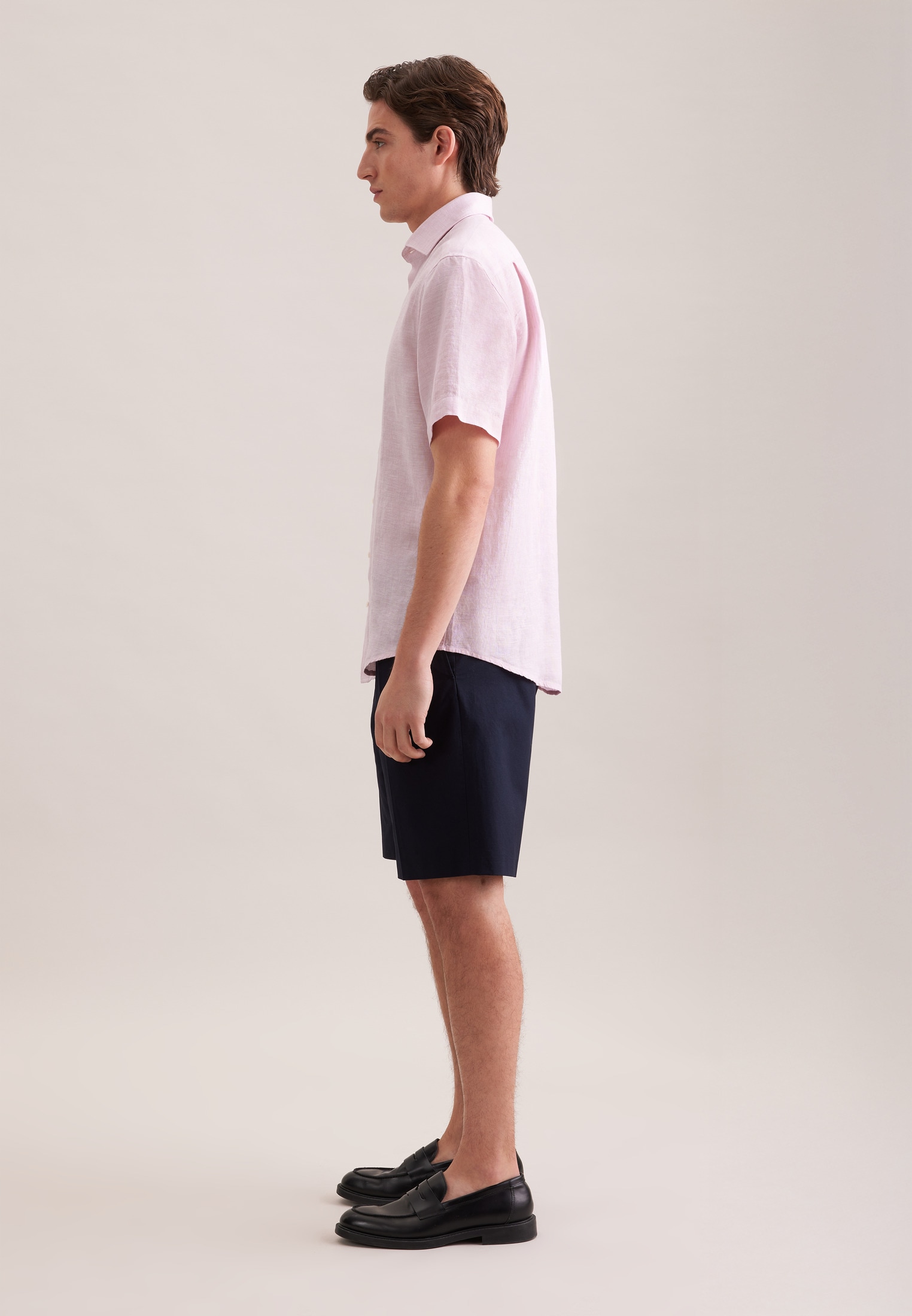 seidensticker Chemise en lin »Schwarze Rose« col Kent 1/2 Regular uni