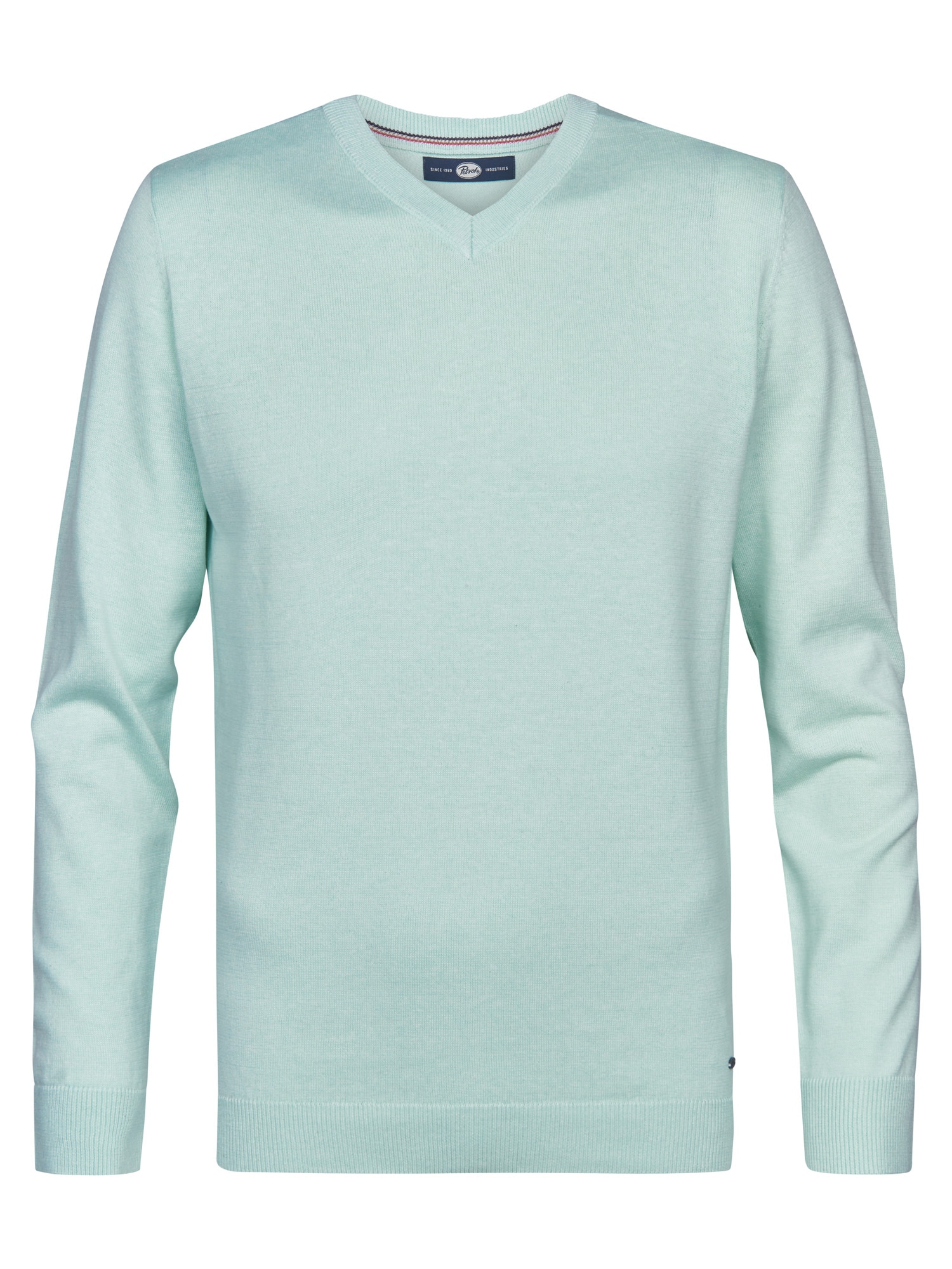 Petrol Industries Pull col V »V-Neck Basi« mélange de matériaux avec coton