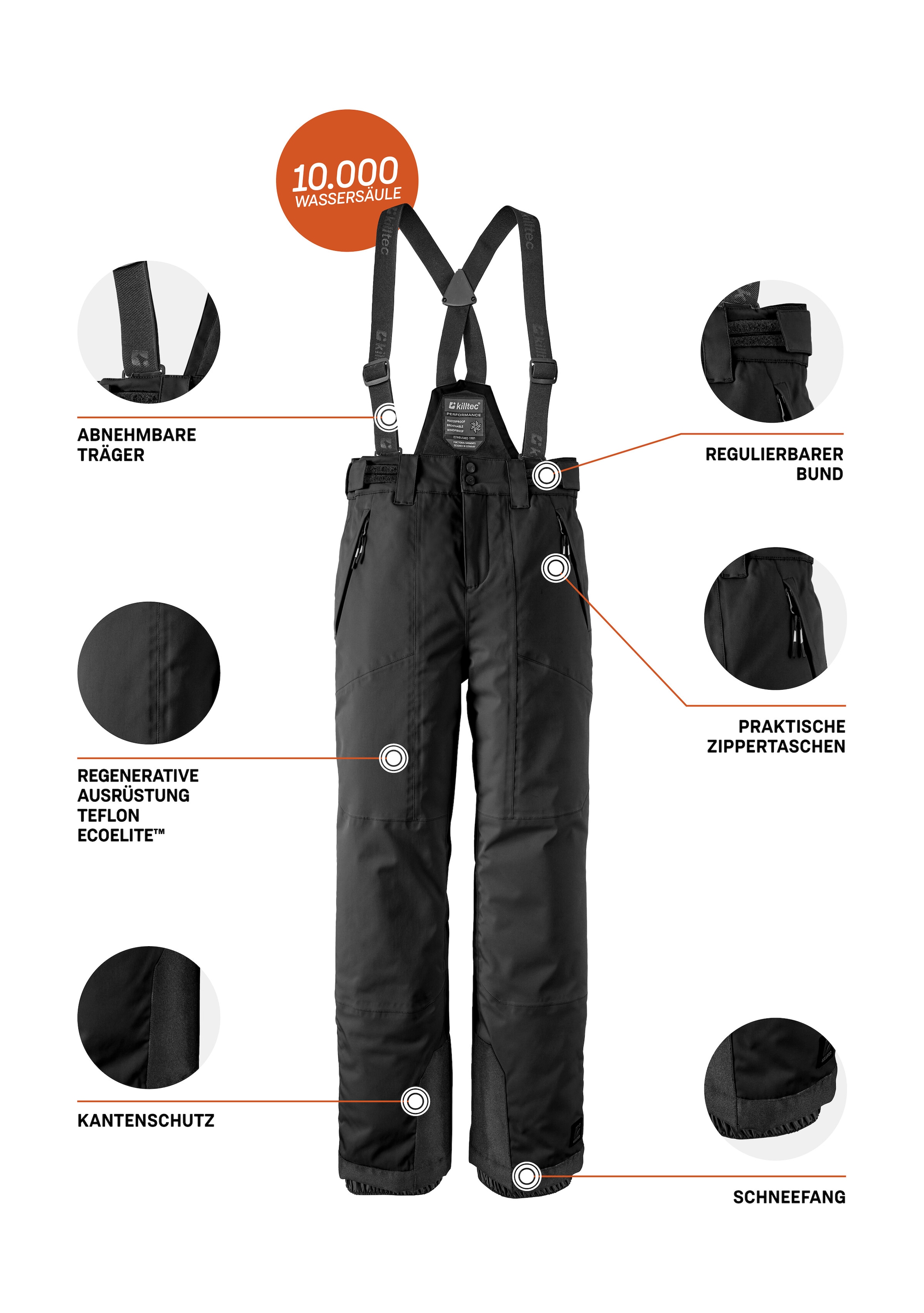 Killtec Skihose »Girls Skihose 242«  Wasserdicht, atmungsaktiv, abnehmbare Träger, rutschfester Schneefang