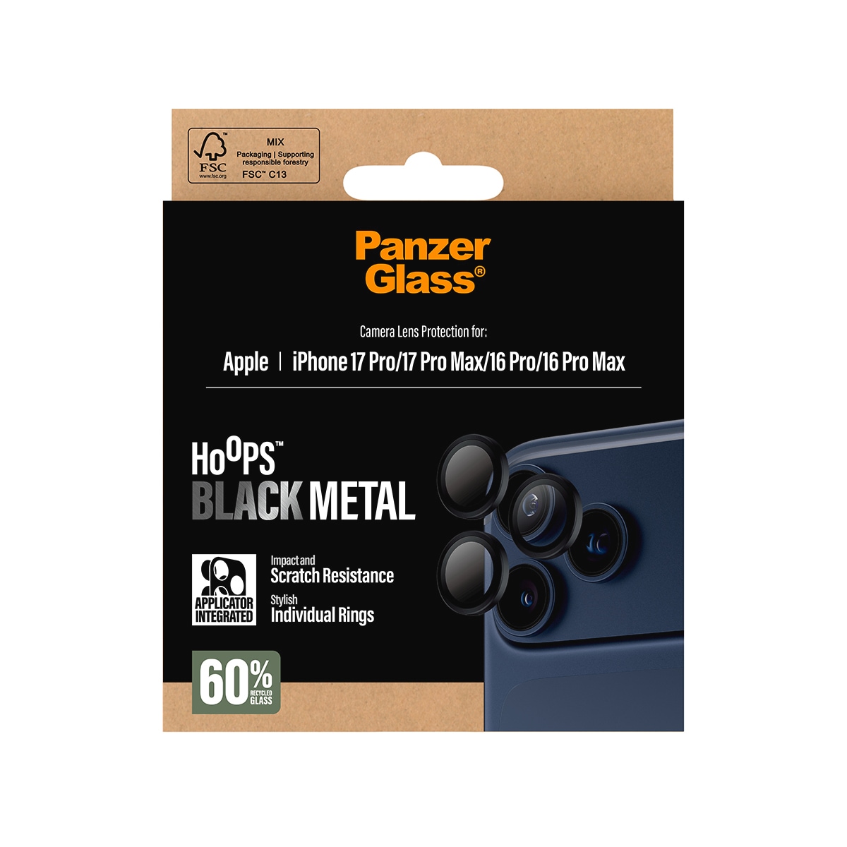 CARE by PanzerGlass Verre de protection pour appareil photo »Hoops Camera Lens Protector« für Apple iPhone 17 Pro/Pro Max;Apple iPhone 16 Pro/Pro Max Kameraschutz,Linsenschutz,Objektivschutz, kratz- & stossfest