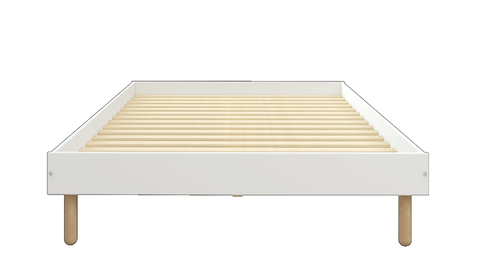 GOODproduct Bett »Dagmar, Bettgestell, Futonbett, Füsse aus Massivholz« 140cm Liegefläche,  mit festen Latten aus massiver Kiefer, belastbar mit 200KG