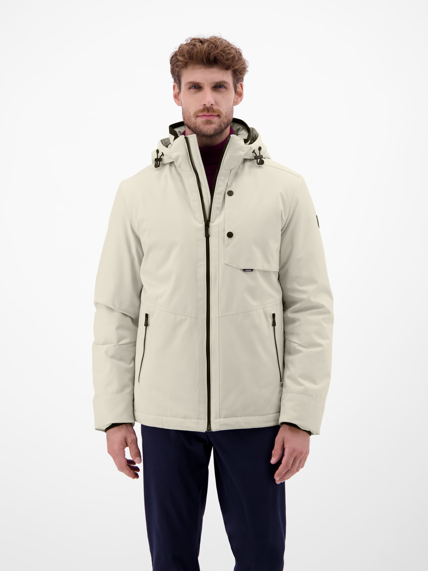 LERROS Veste d'extérieur »LERROS Herren Blouson in Stukturoptik« mit Kapuze Wasser- und windabweisend