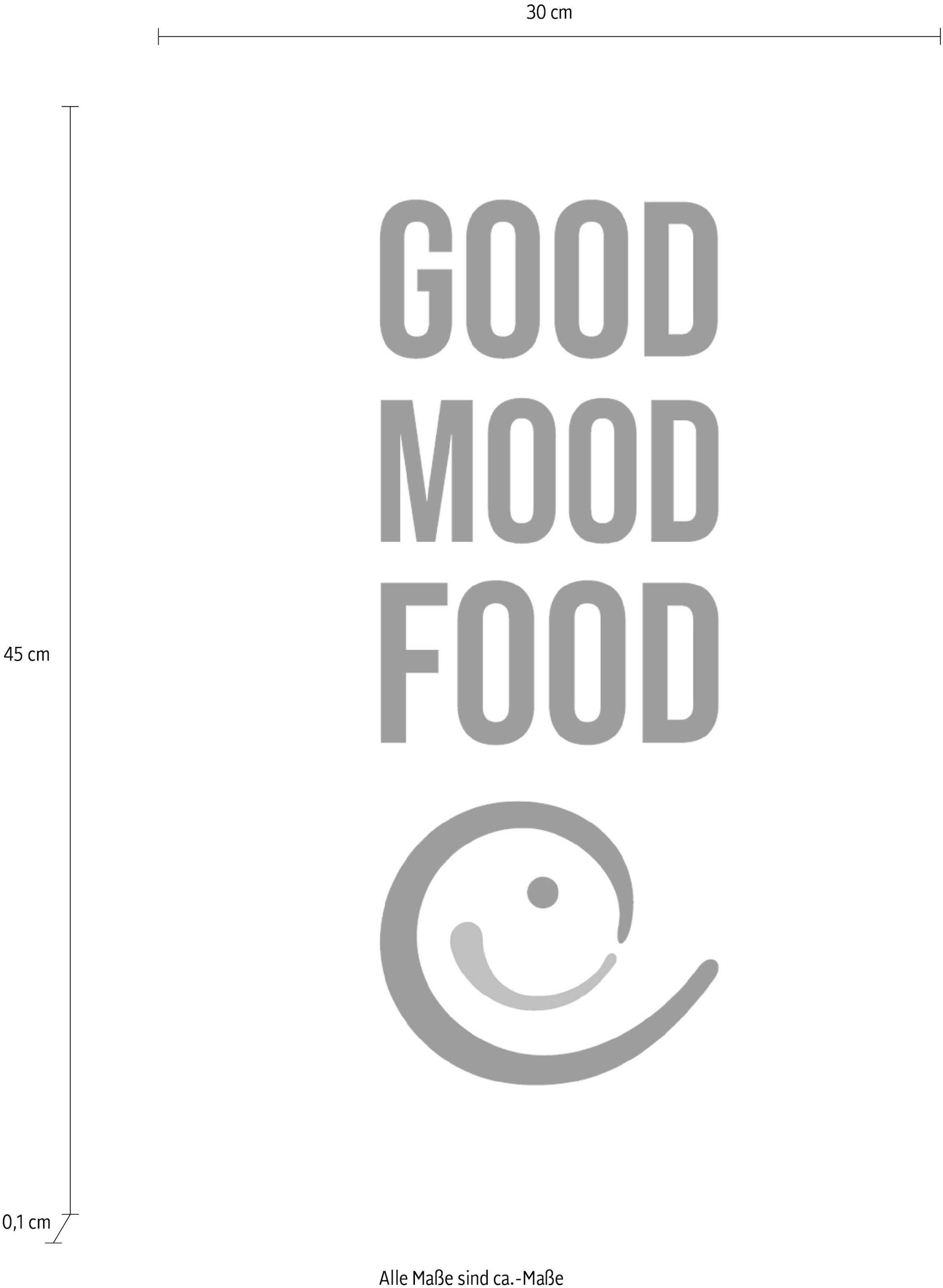 queence Wanddekoobjekt »GOOD MOOD FOOD« Stahlschild, Blechschild, Spruch, Witzig, Wanddeko, retro, 20x30cm