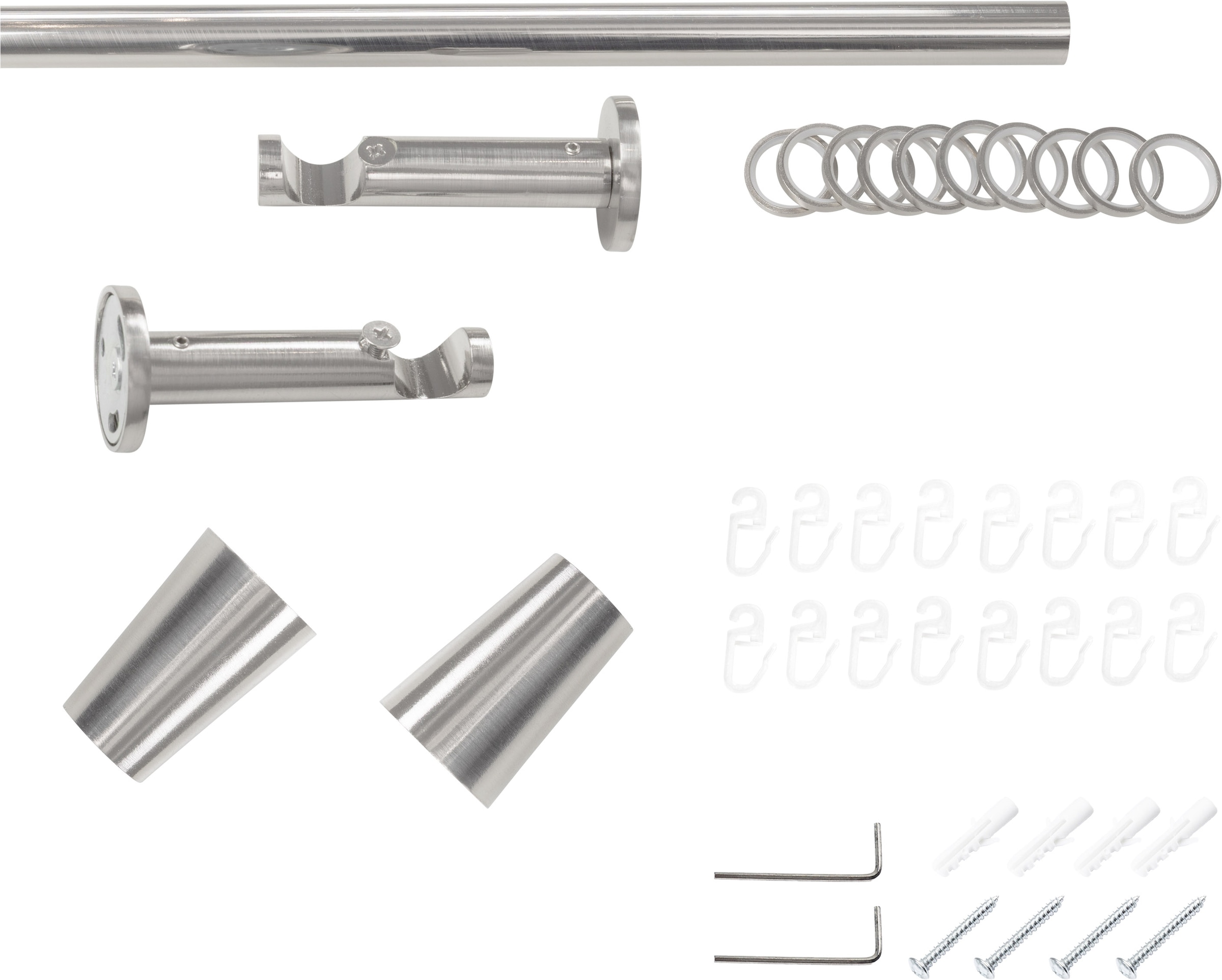 SN DECO GROUP Gardinenstange Ø 19 mm 1 läufig-läufig Fixmass;kürzbar