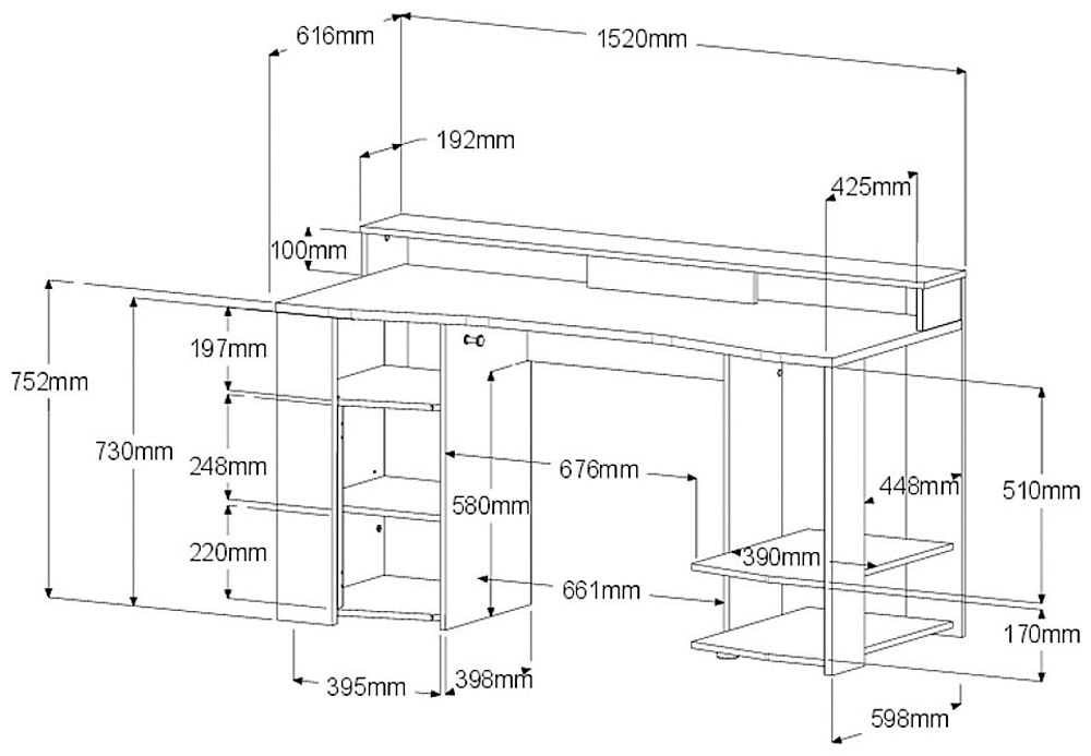 Parisot Table de gaming »Meta 1« Set, 2 cuis tlg.