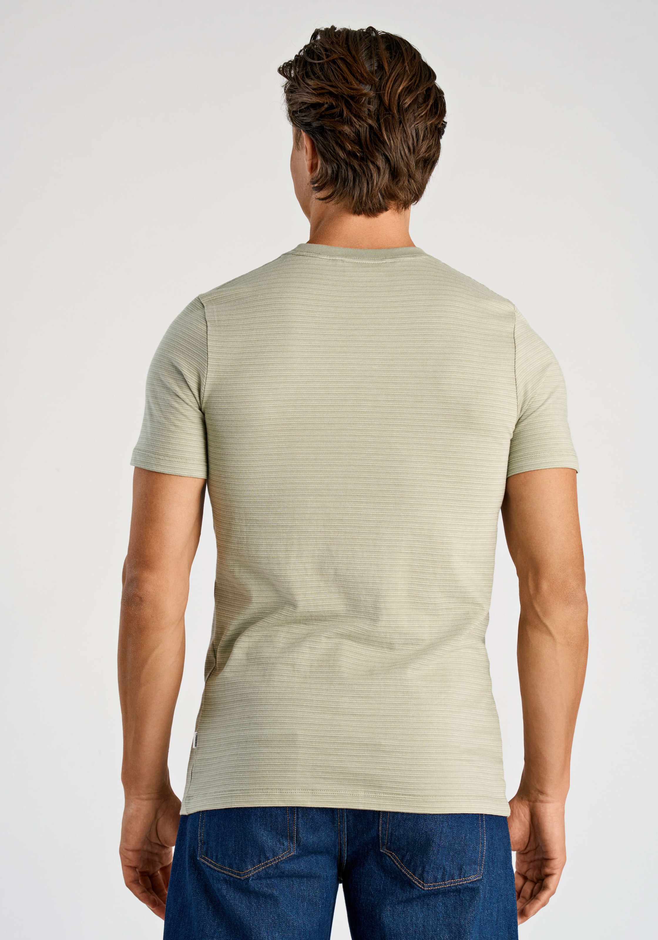 LINDBERGH Shirt à col rond mit feiner Struktur