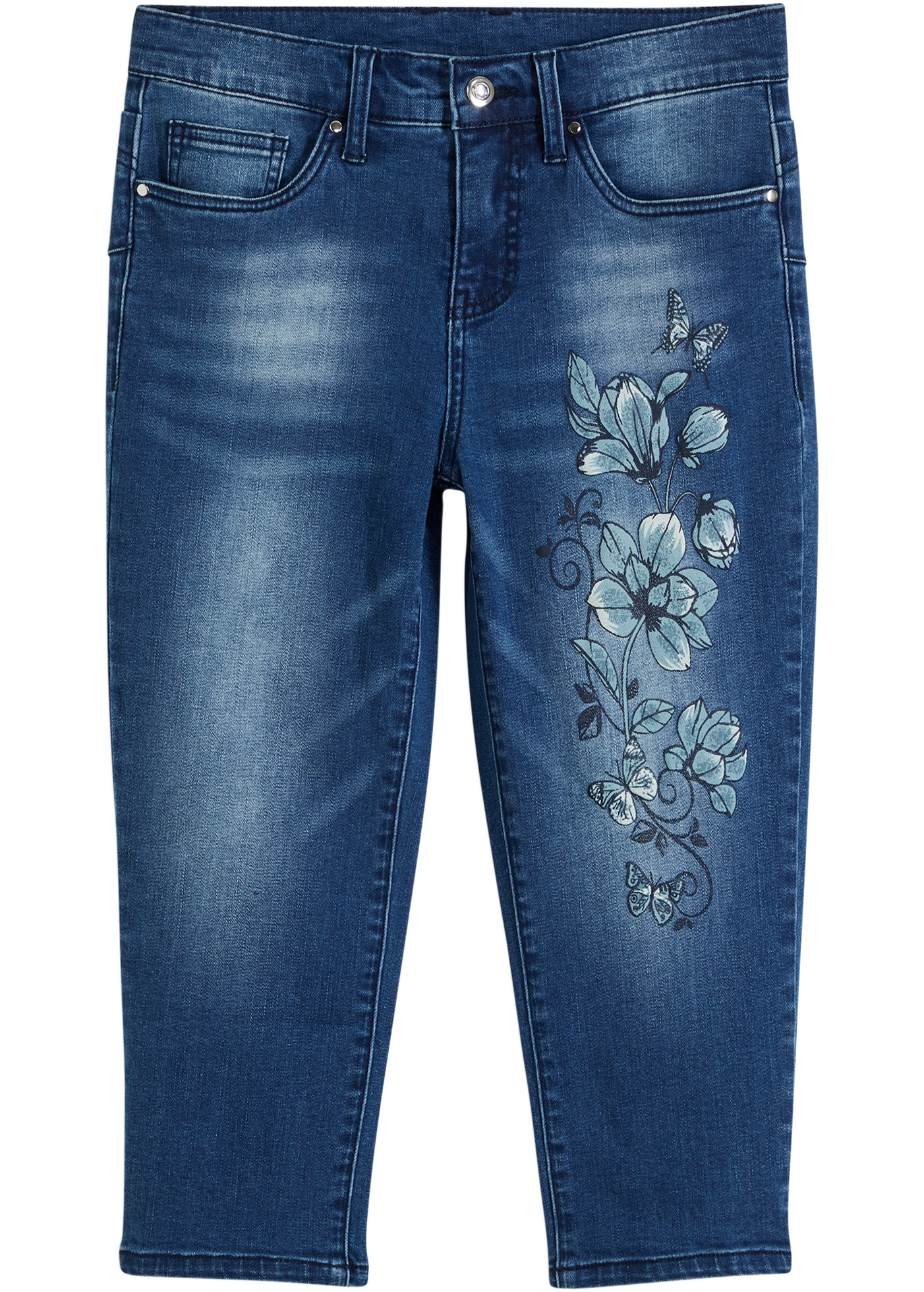 bonprix Caprijeans figurbetonte Passform, Skinny Fit, mit Elasthan-Anteil