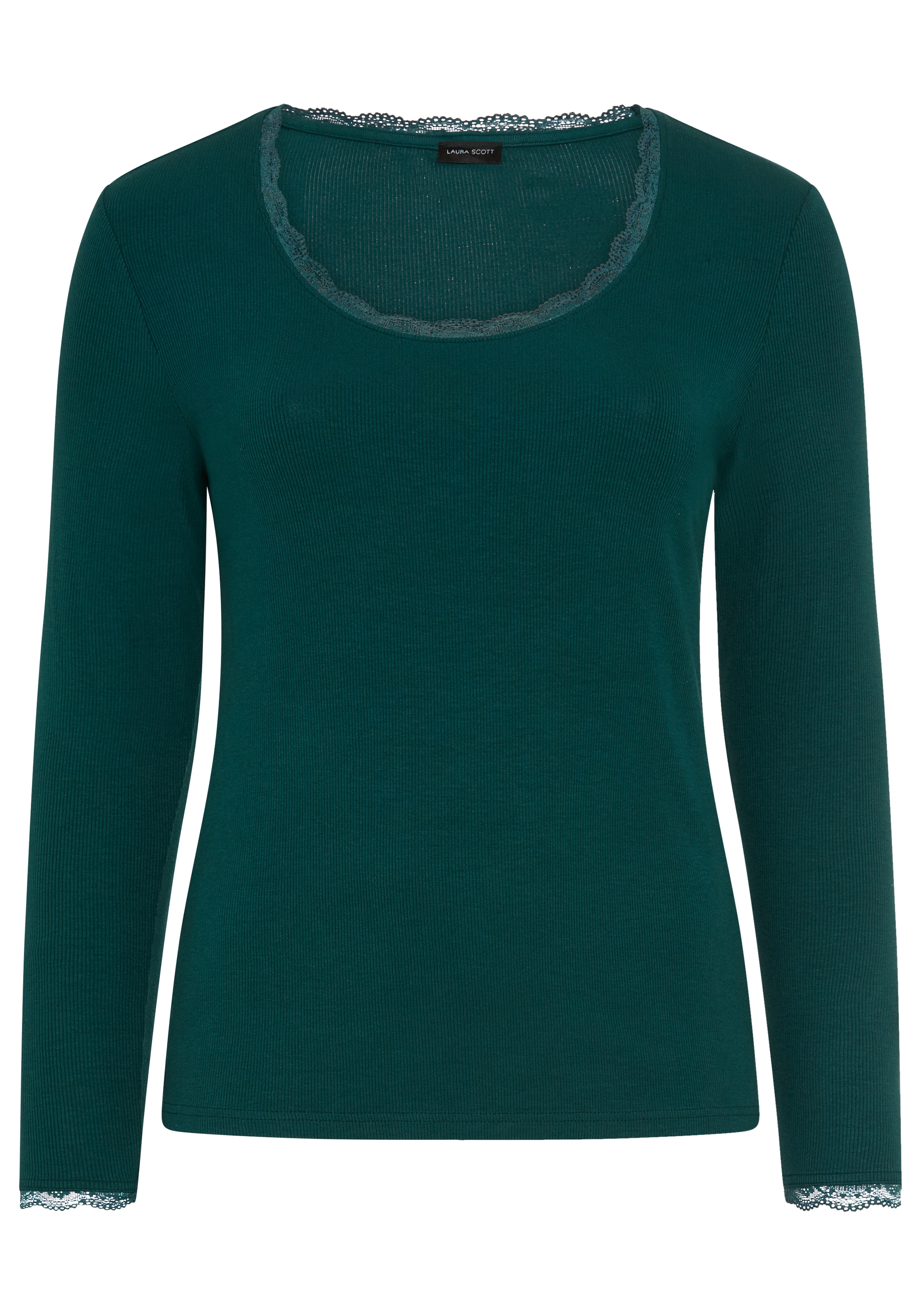 Laura Scott CURVE Langarmshirt »Grosse Grössen« aus elastischer Rippware, sehr figurbetonte Passform