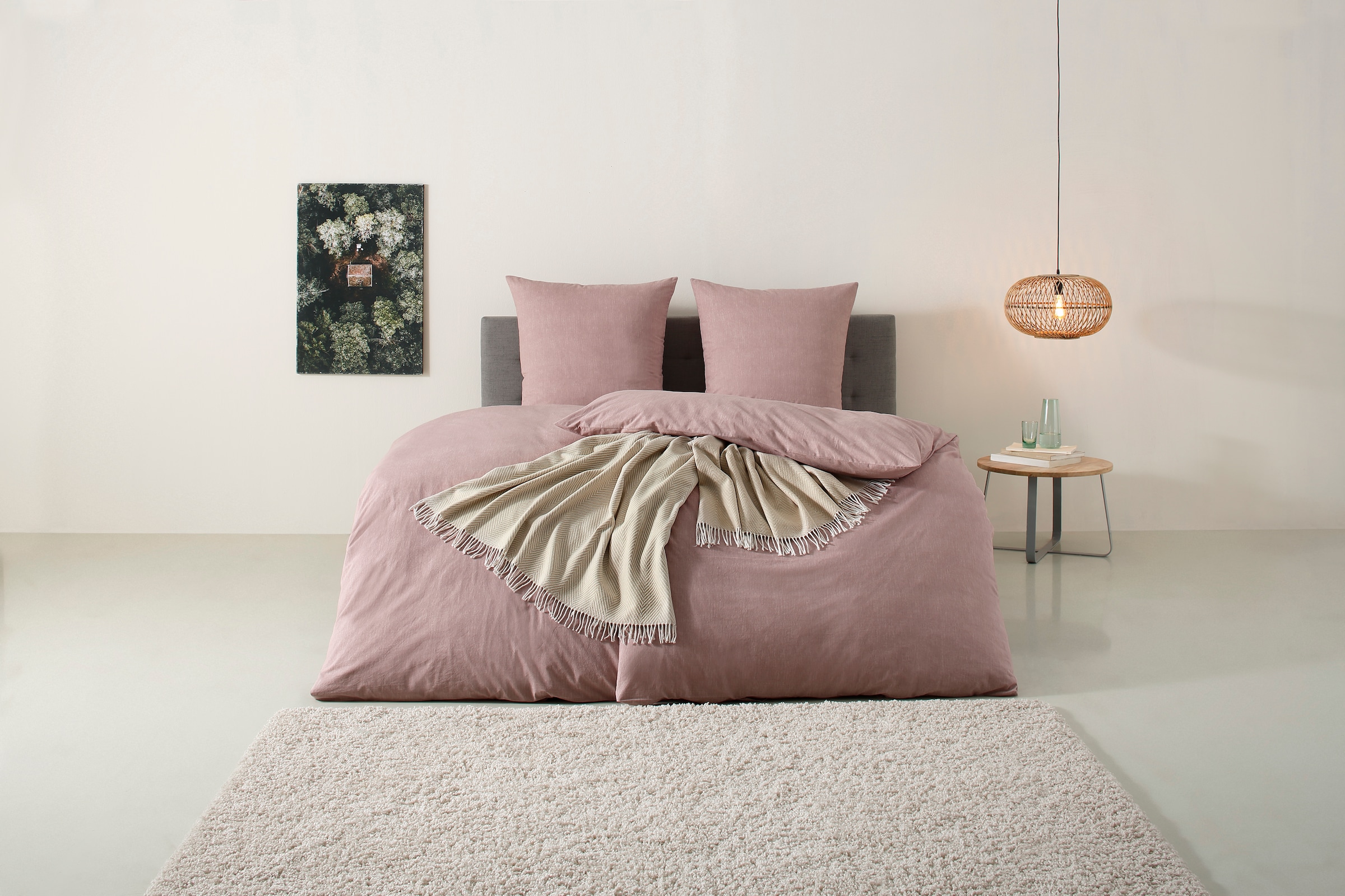 Home affaire Bettwäsche »Melli« 2 Stk. tlg. Bettwäsche aus Baumwolle, Leinen-Look in Melange-Optik