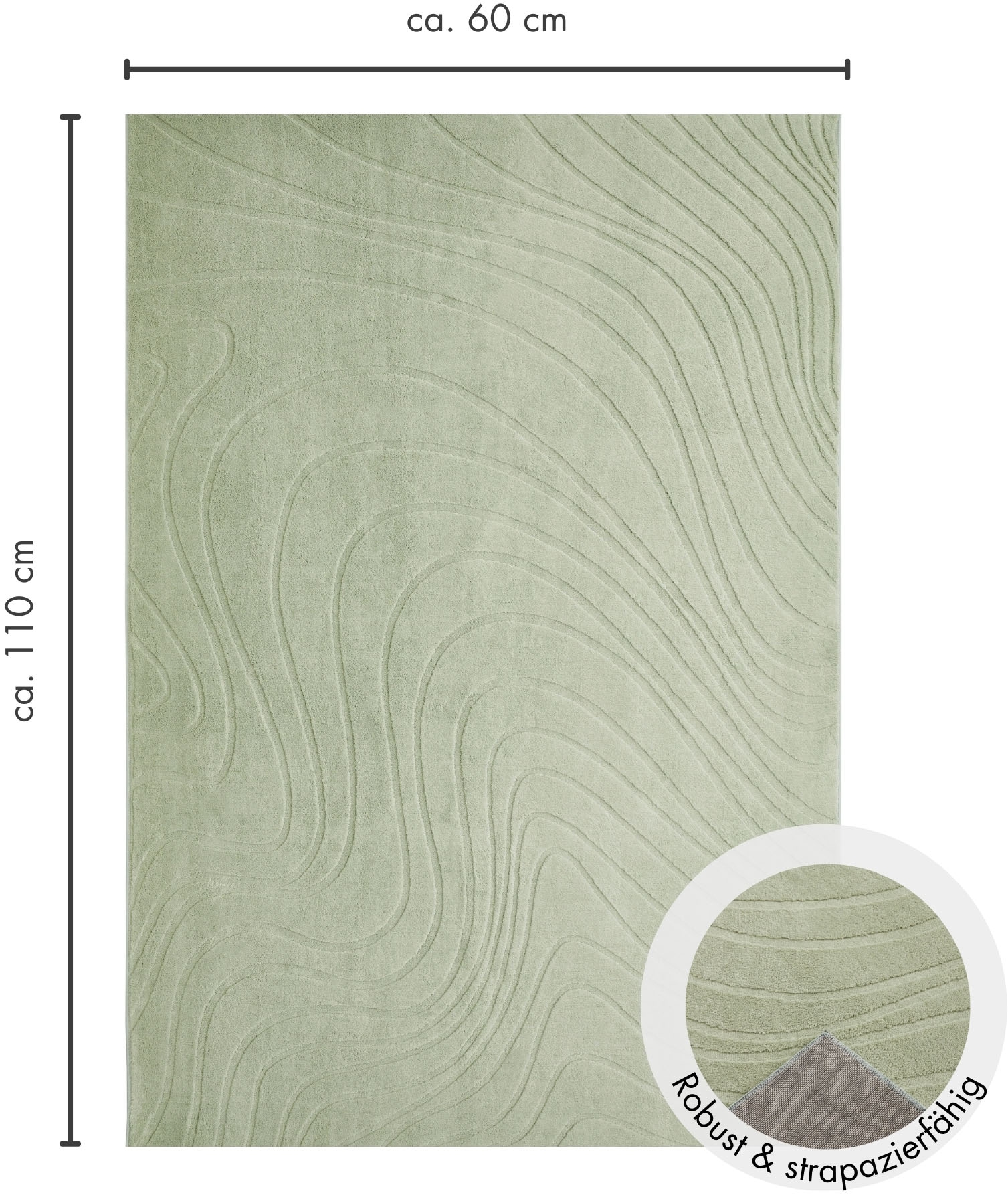 Andiamo Tapis »Dale« Rectangulaire 10 mm Höhe Couleurs unies, structure en relief, effet carving, salon