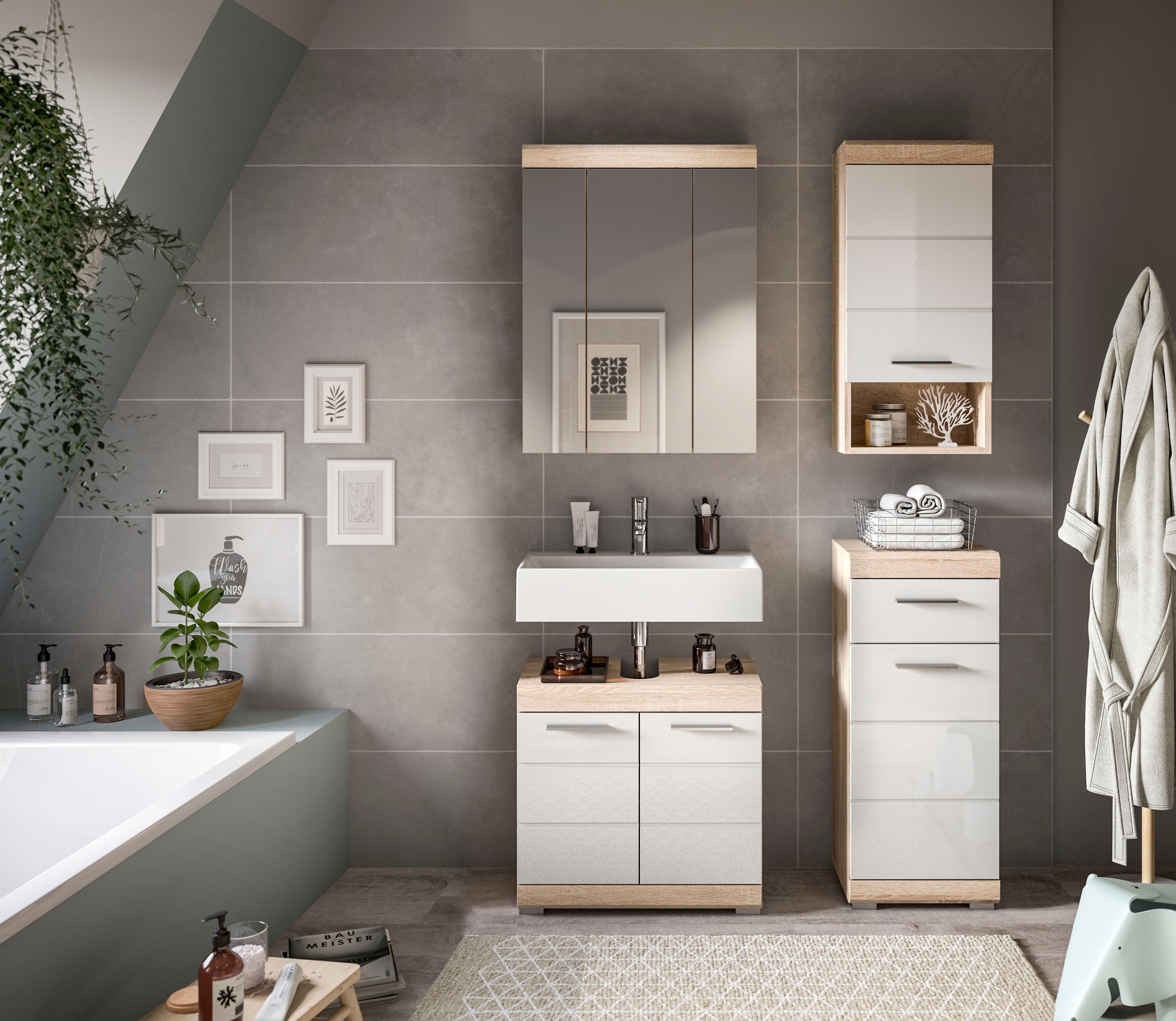 welltime Ensemble de meubles de salle de bain »SIENA, 4 teilig, bestehend aus:« Ensemble, BEST-SELLER !, 4 cuis tlg.