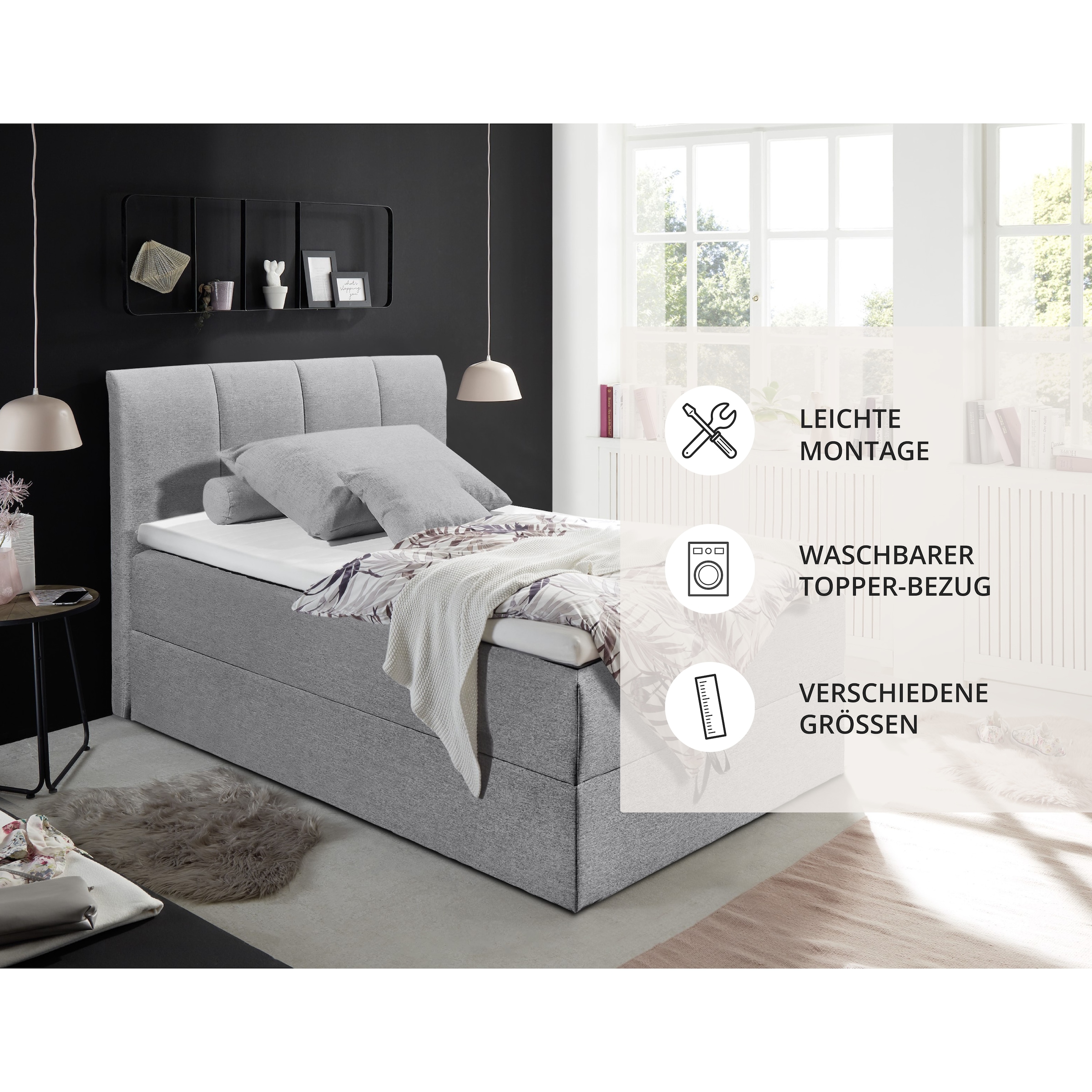 ED EXCITING DESIGN Lit de boxe »"Granada" OTTOs Choice, Topseller inkl. Bettkasten und Topper« erhältlich in den Grössen 120x200cm & 180x200cm