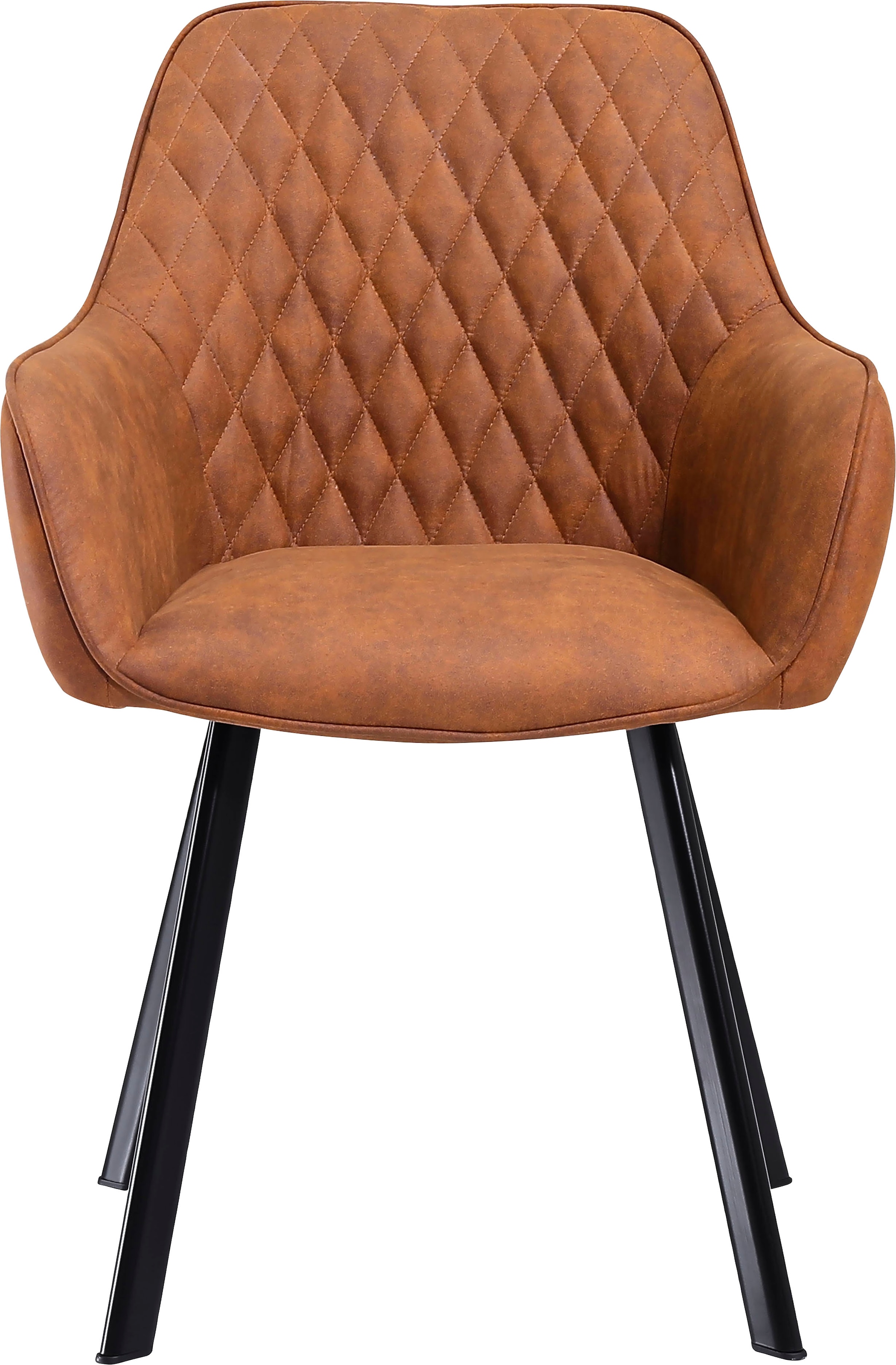 SalesFever Chaise avec accoudoirs »Cardiff Bequemer Esszimmerstuhl« (Set) 2 cuisEdles Doppelset: Rückenlehnen mit charmanter Rautensteppung