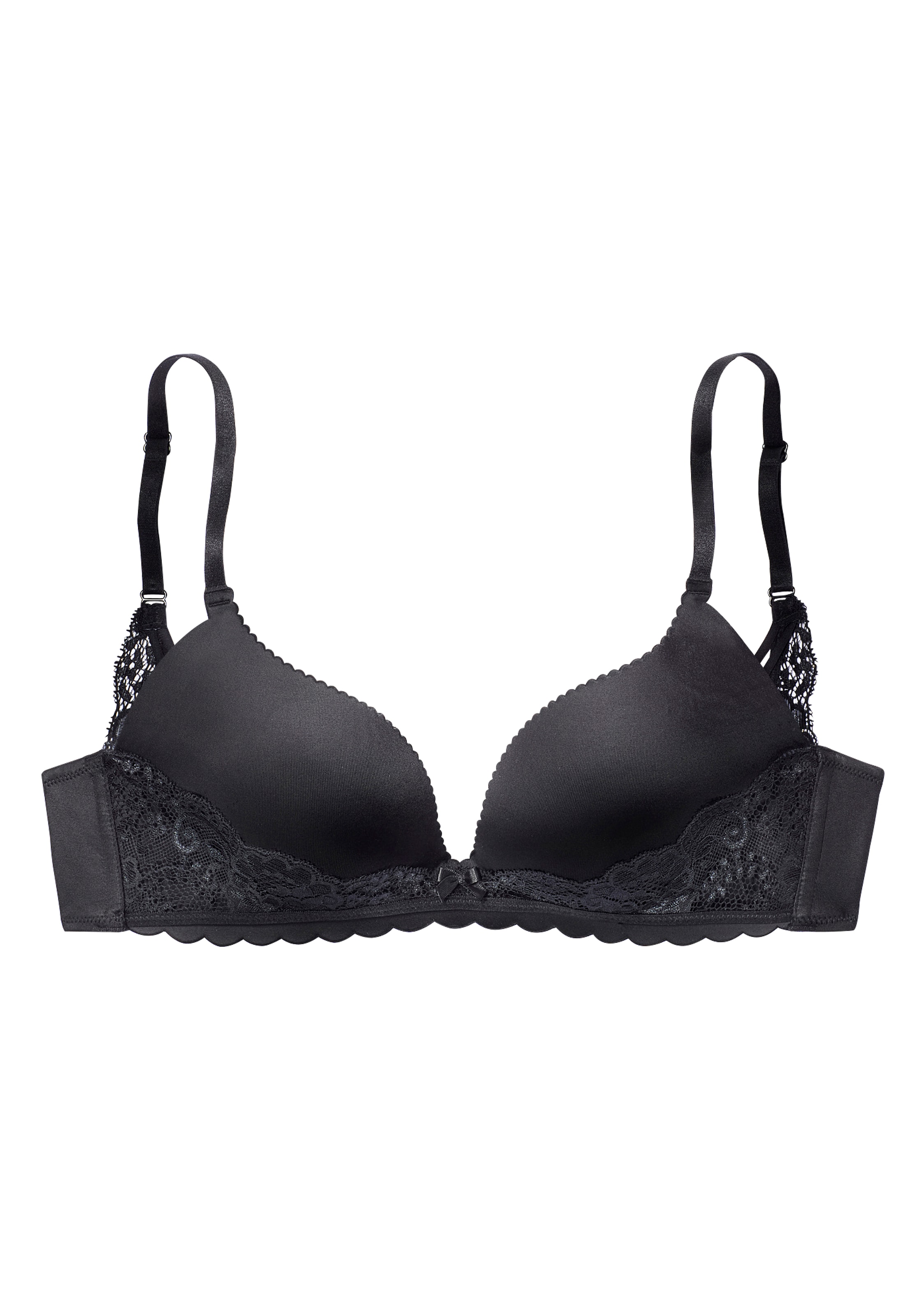 LASCANA Soutien-gorge push-up ohne Bügel, mit extra flachen Kanten und feiner Spitze, Dessous