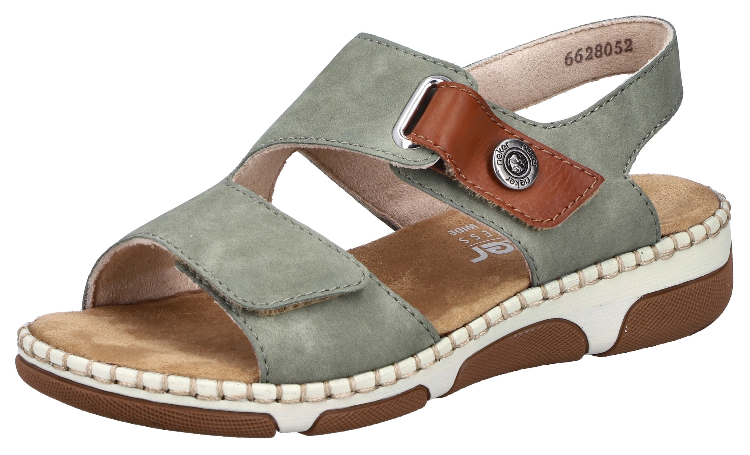 Rieker  chaussure d'été, chaussure à scratch avec couture décorative élaborée sur la semelle