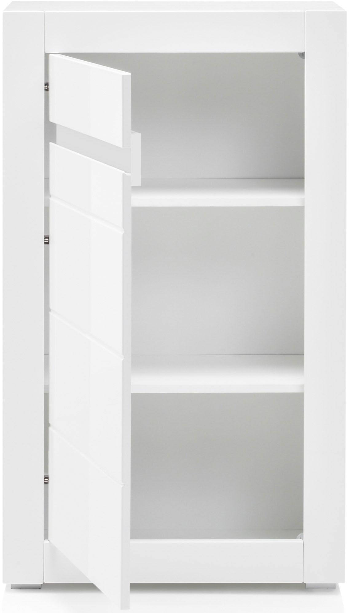 Home affaire Commode »Carat« Breite 66 cm, Blende in weiss und betonfarben im Lieferumfang