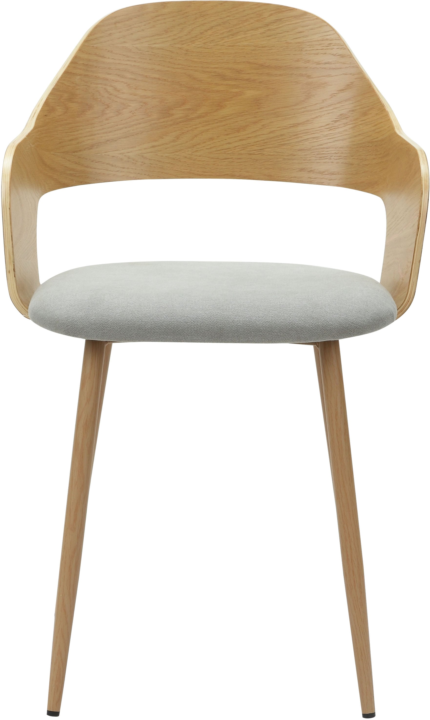 Home affaire Chaise de salle à manger »Belleville« (Set) 2 cuisRückenlehne in Eichenfurnier, Beine aus Metall