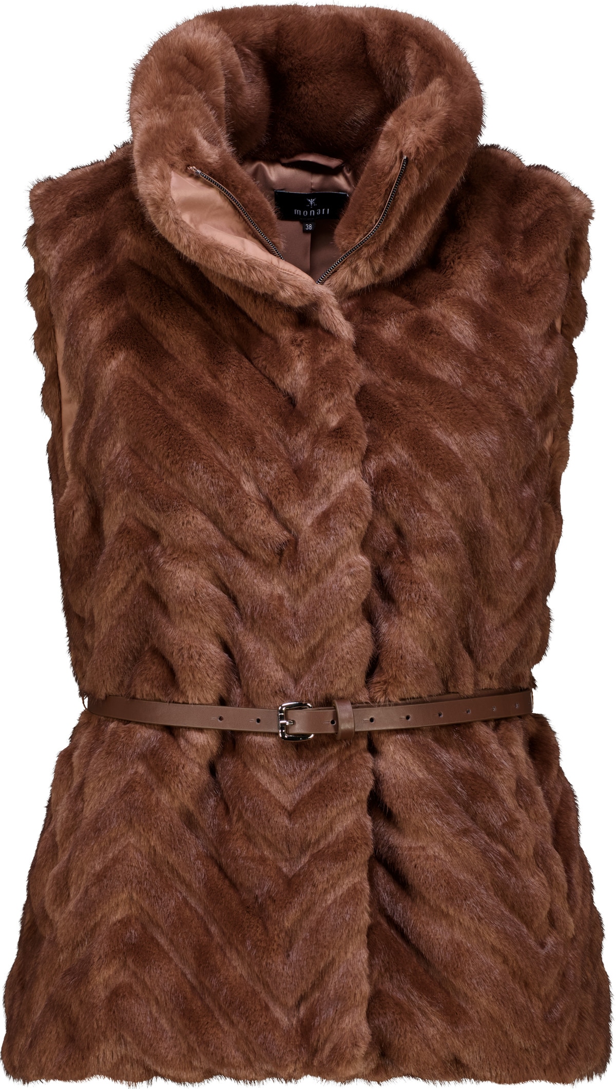 Monari Gilet en imitation fourrure »Weste fake fur« Regular fit mit Stehkragen