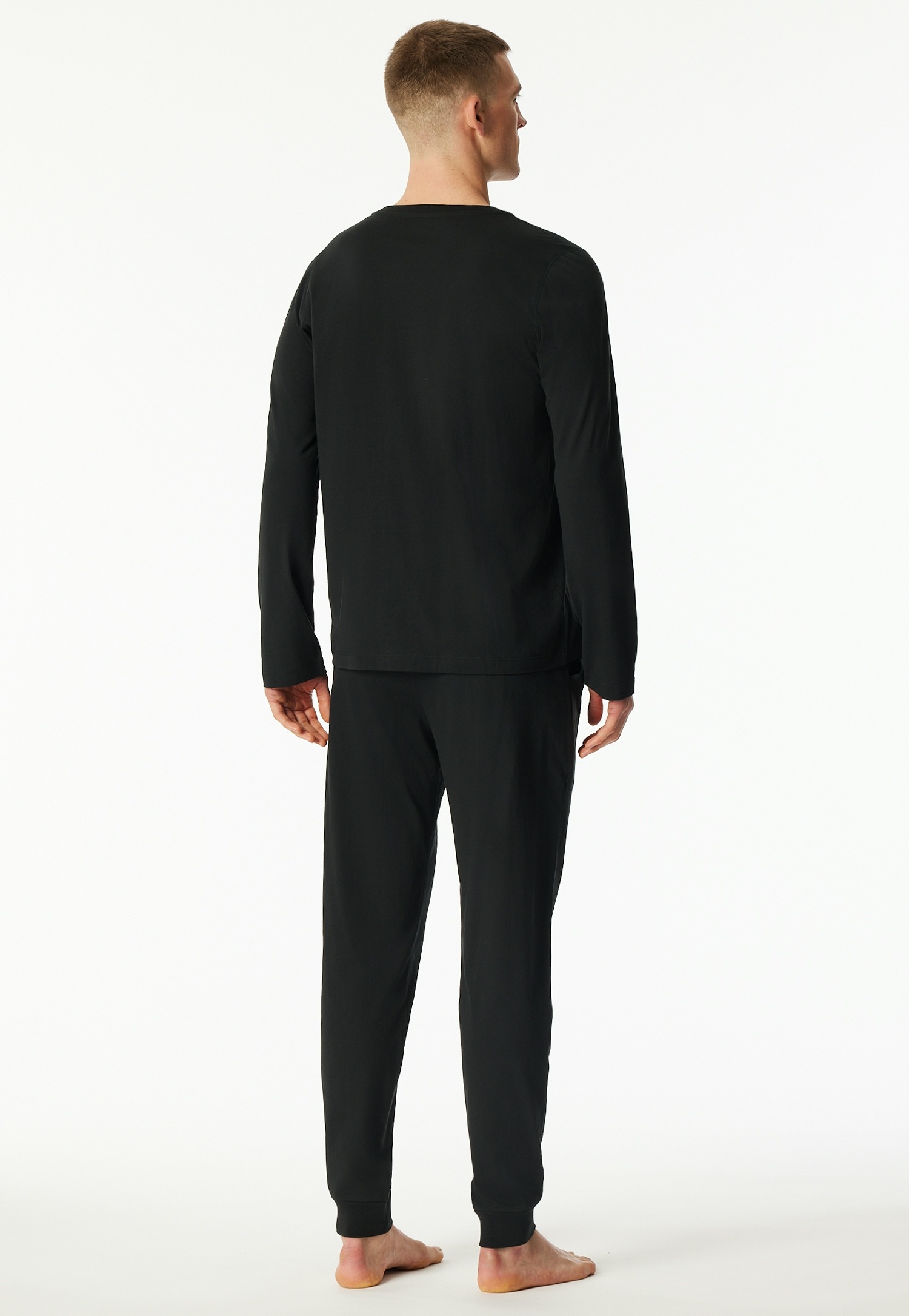 Schiesser Pyjama »Modern Nightwear« 2 pièces seitliche Taschen, Brusttasche, Langarm, Baumwolle, Single Jersey