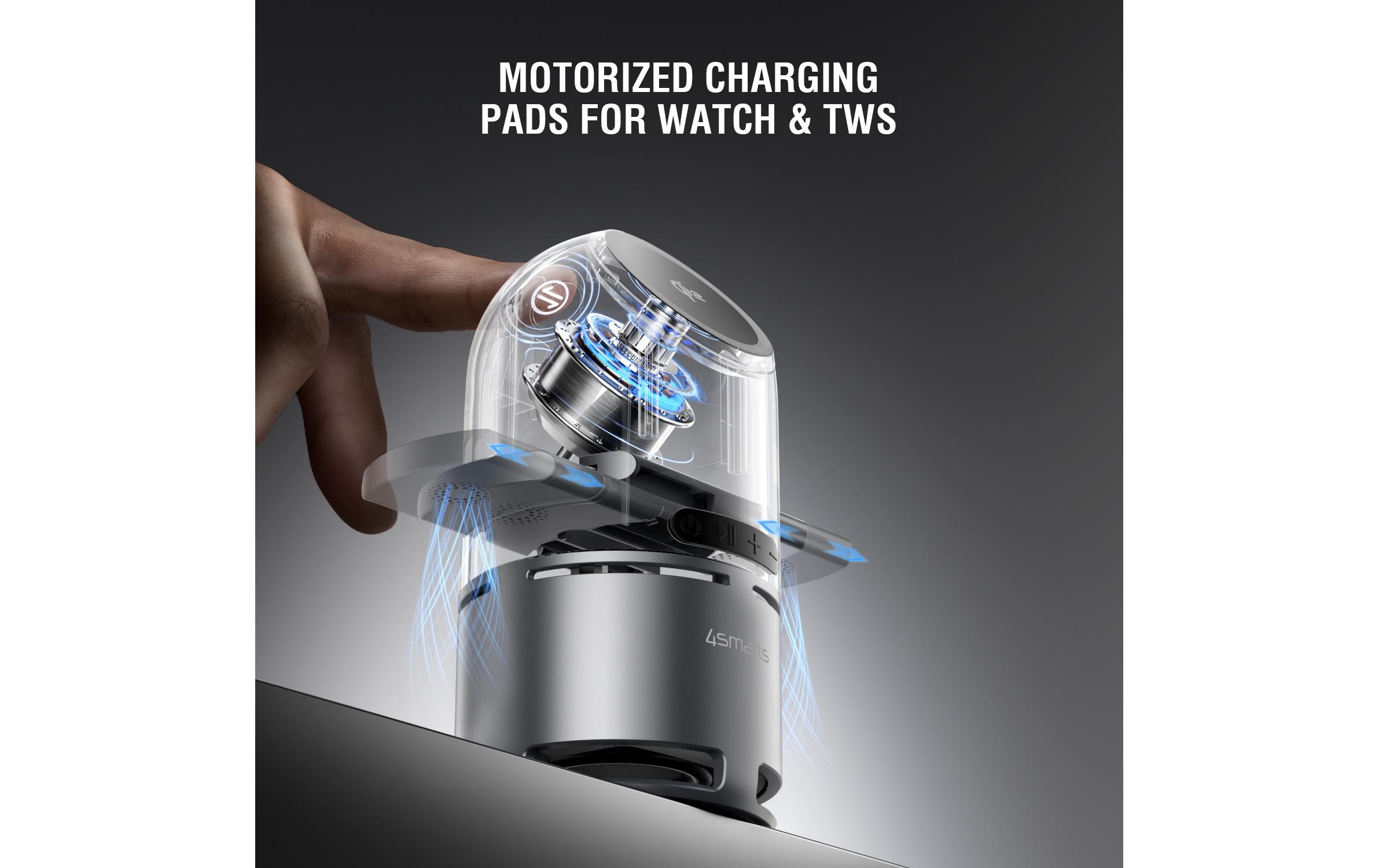 4smarts Chargeur sans fil »3-in-1 ChargeBot Sound«