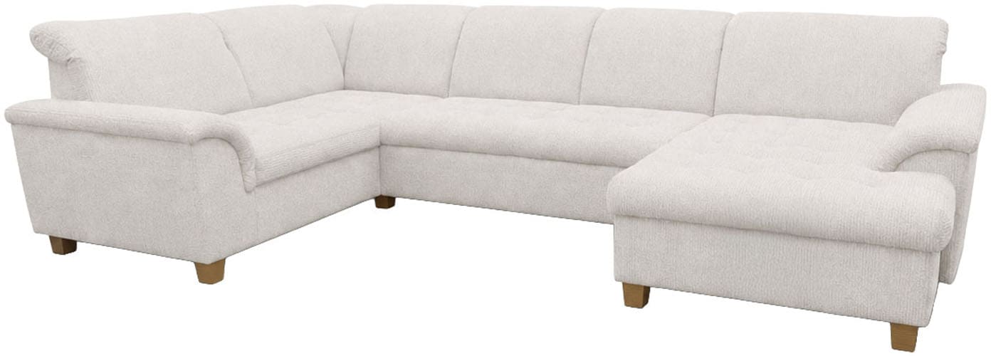 GOODproduct Paysage de salon »Egedal 352 x 214 cm, auch mit Schlaffunktion & Bettkasten, Holzfüsse« Têtes réglables, forme U, en microfibre de luxe facile d'entretien