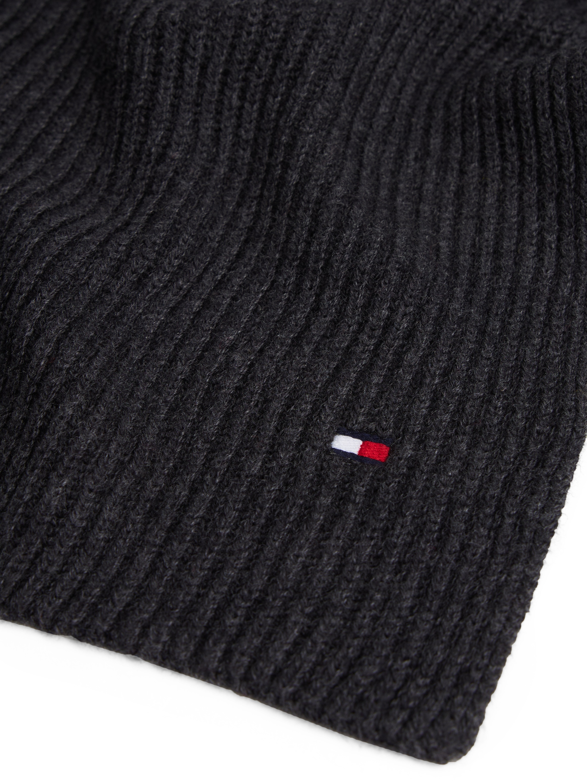Tommy Hilfiger Strickschal »TH FLAG PIMA COTTON CASH SCARF« mit Logostickerei, mit Kaschmiranteil Unisex