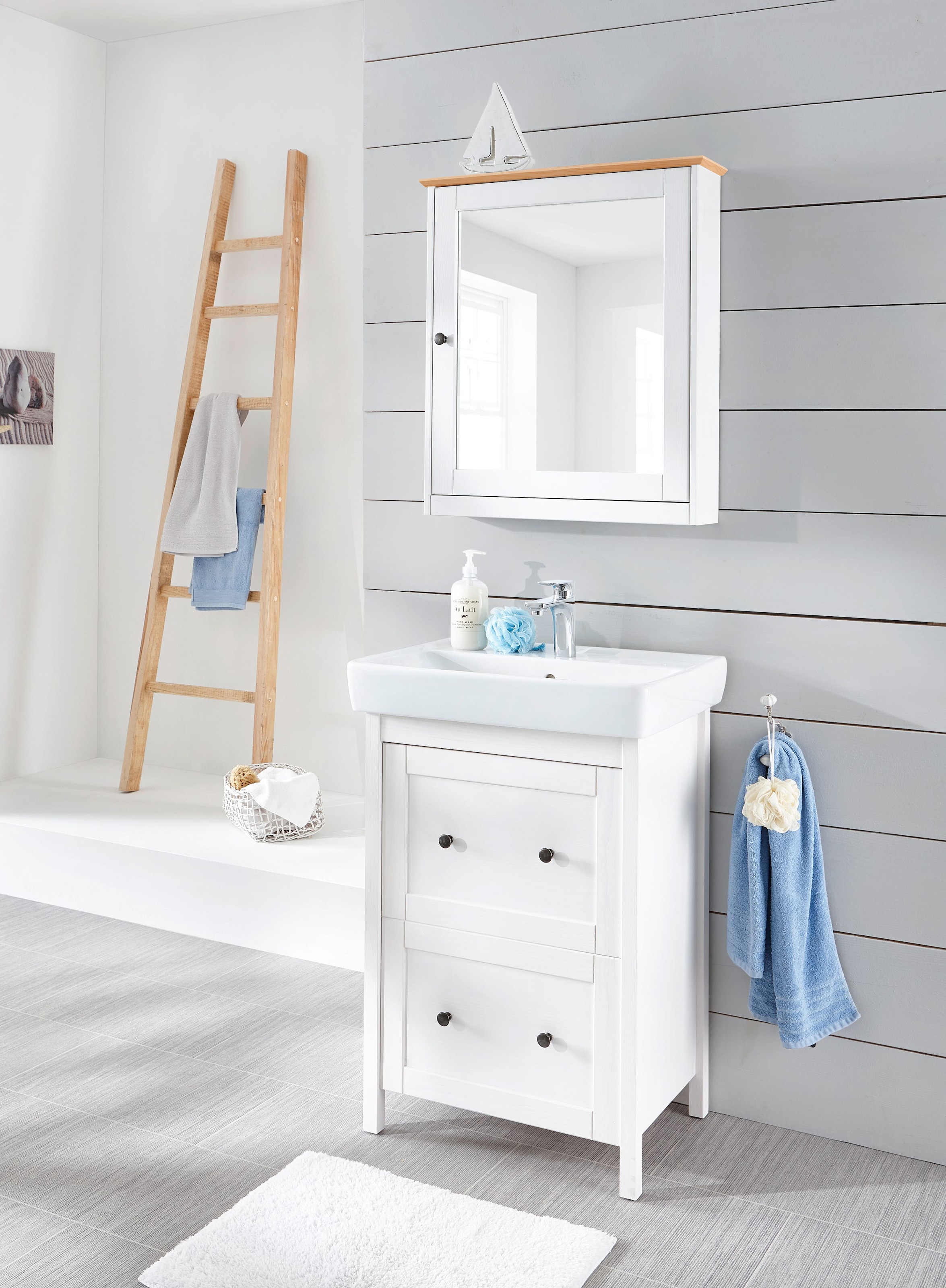 welltime Spiegelschrank »Sylt/ Rügen/ Modern« Breite 60,5 cm, aus massivem Kiefernholz