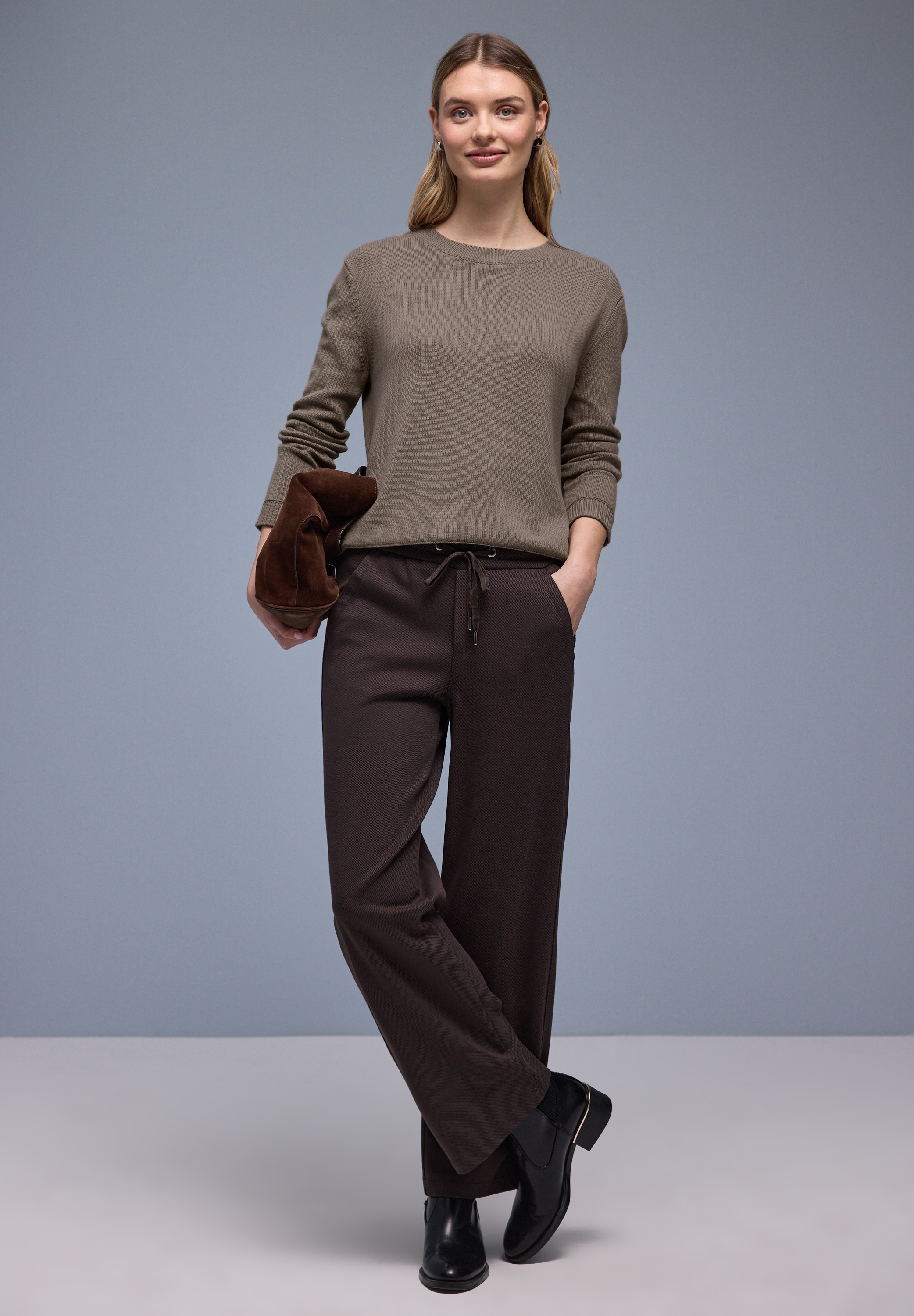 STREET ONE Pull en tricot avec col rond