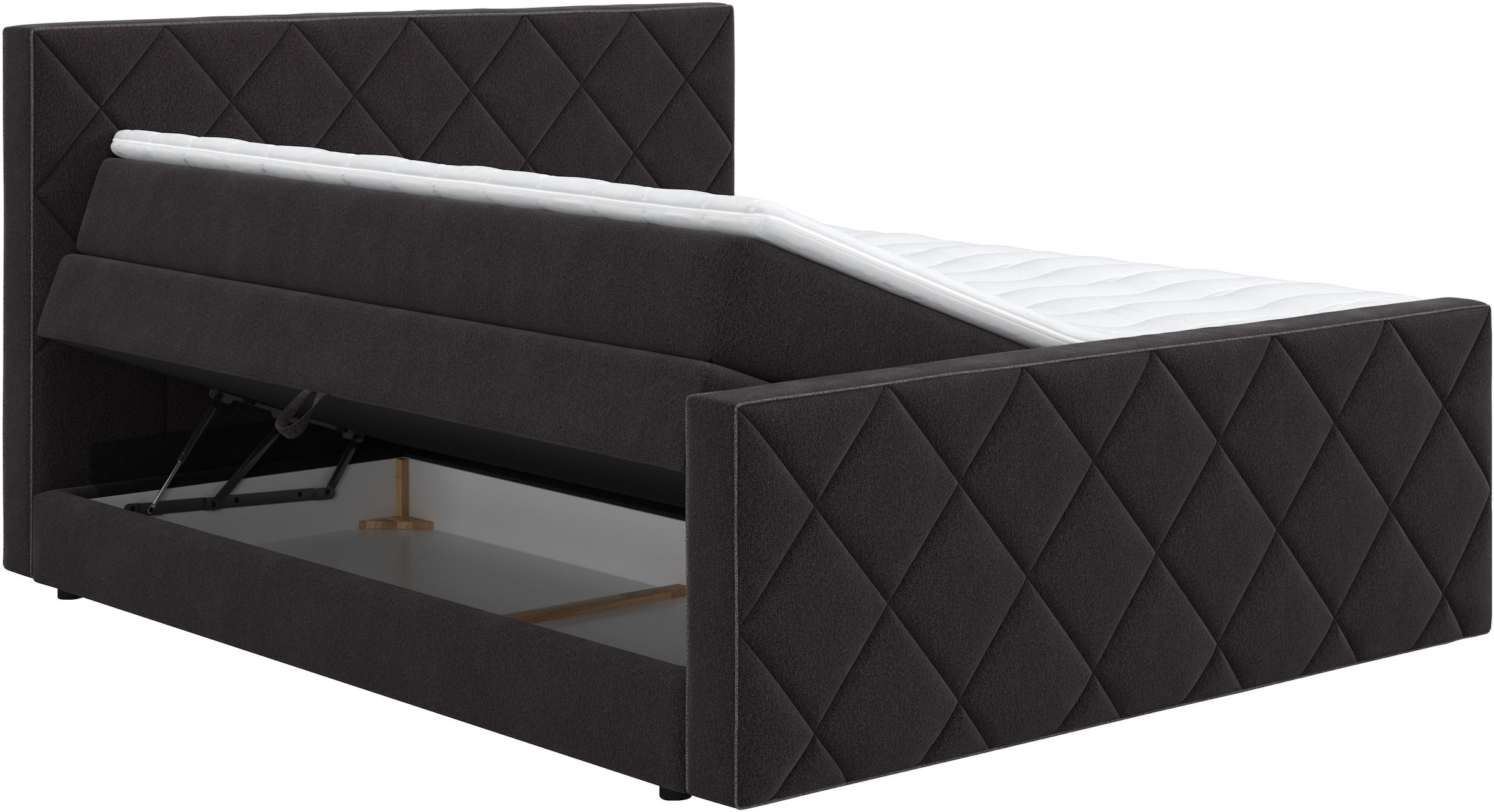 COTTA Lit boxspring »Tower inkl. Bettkasten, mit Keder in abgesetzter Farbe« in verschiedenen Breiten, Härtegraden und Farben erhältlich