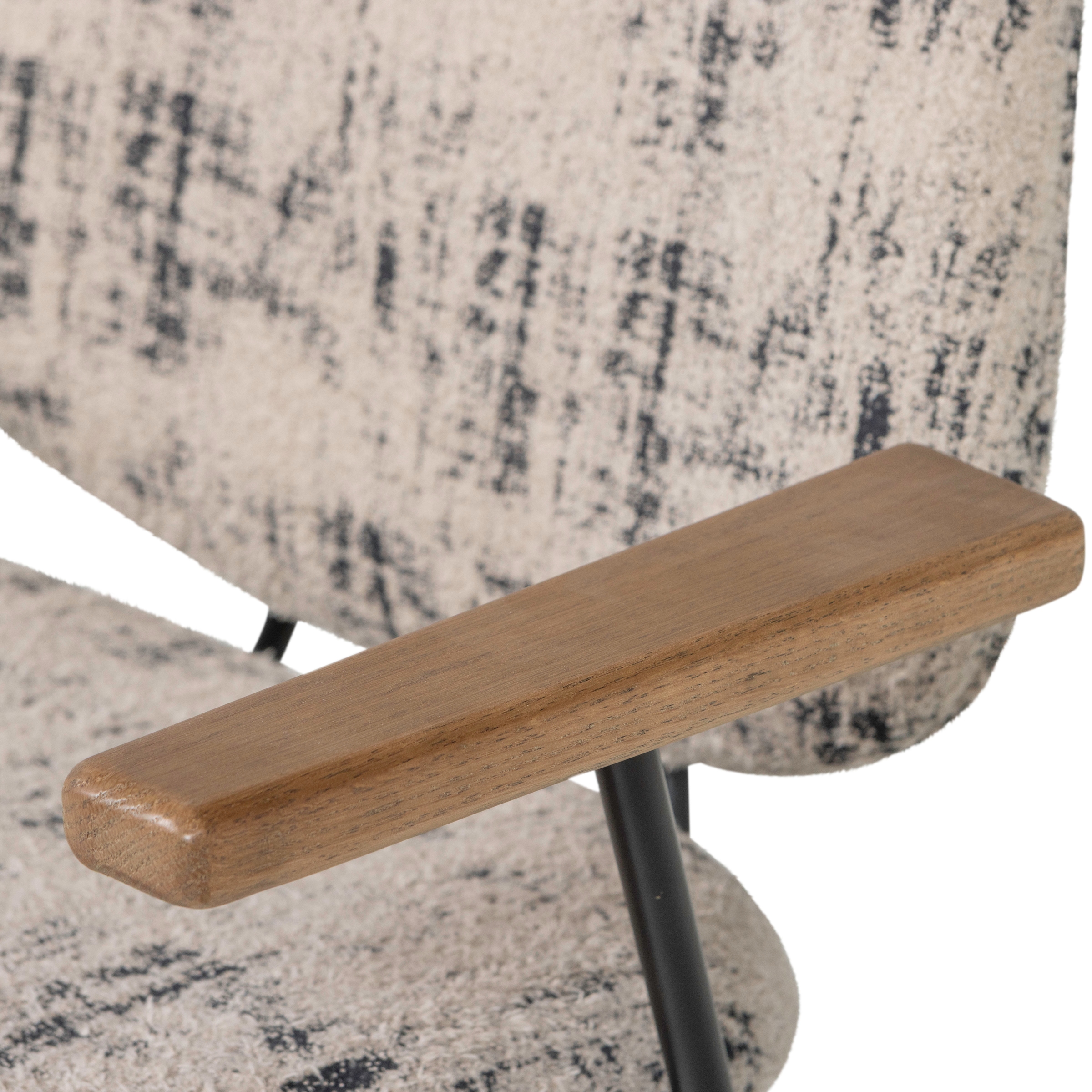 WOOOD Fauteuil lounge »Aure mit Olly-Gewebtem Bezug und Armlehnen B 69 x T 64 x H 69 cm« très haute résistance à l'usure, capacité de charge 120 kg, motif irrégulier
