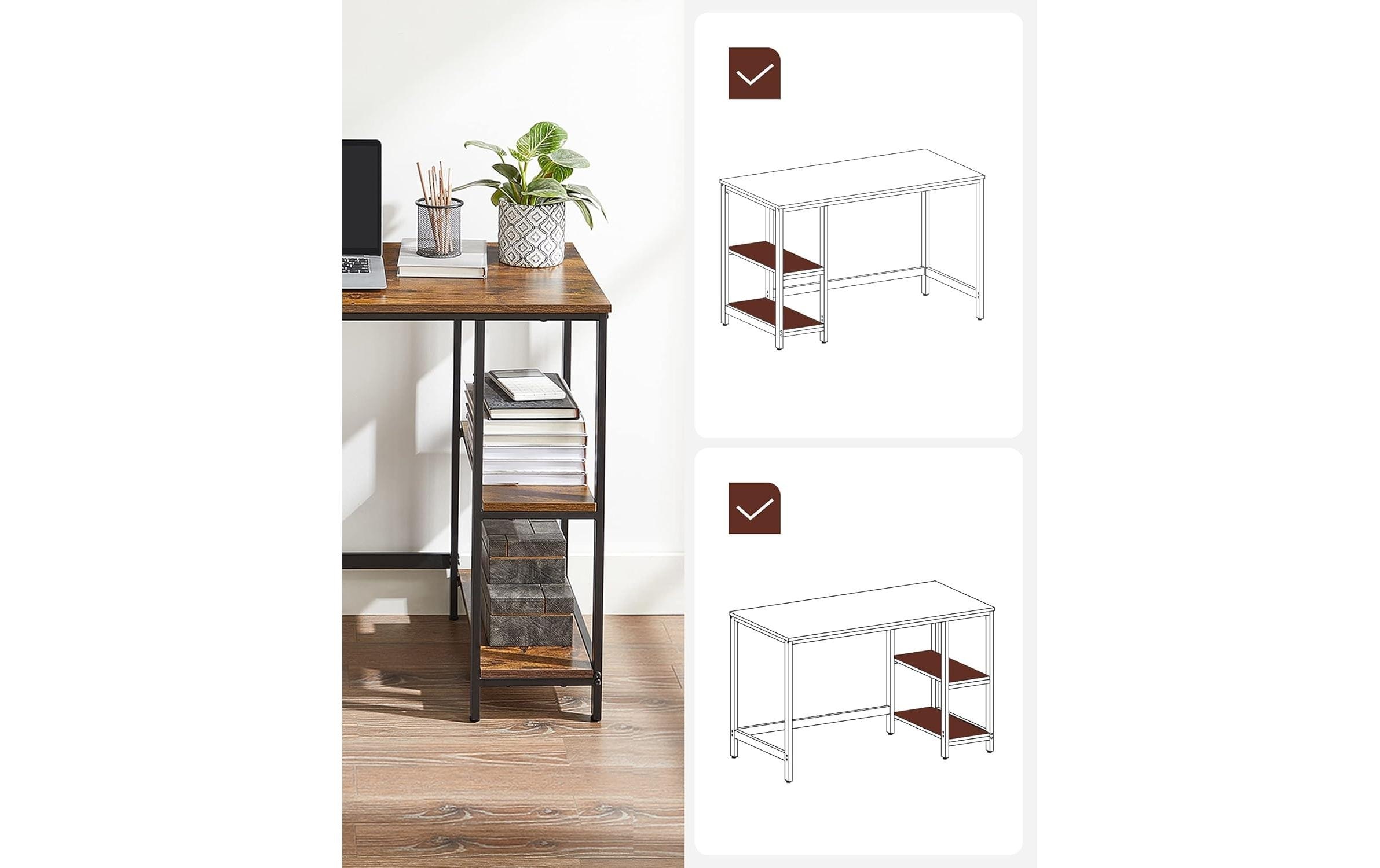 VASAGLE Schreibtisch »Braun/Schwarz 100 x 50 cm«