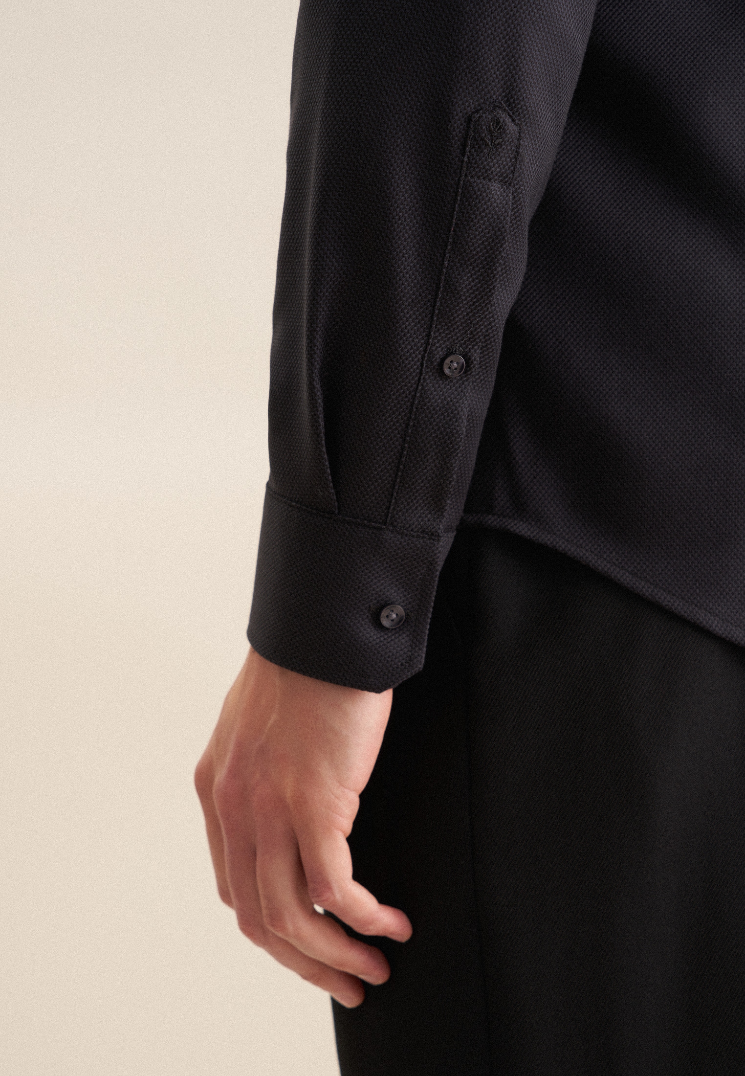 seidensticker Businesshemd »Schwarze Rose« Slim 1/1 Kentkragen Struktur