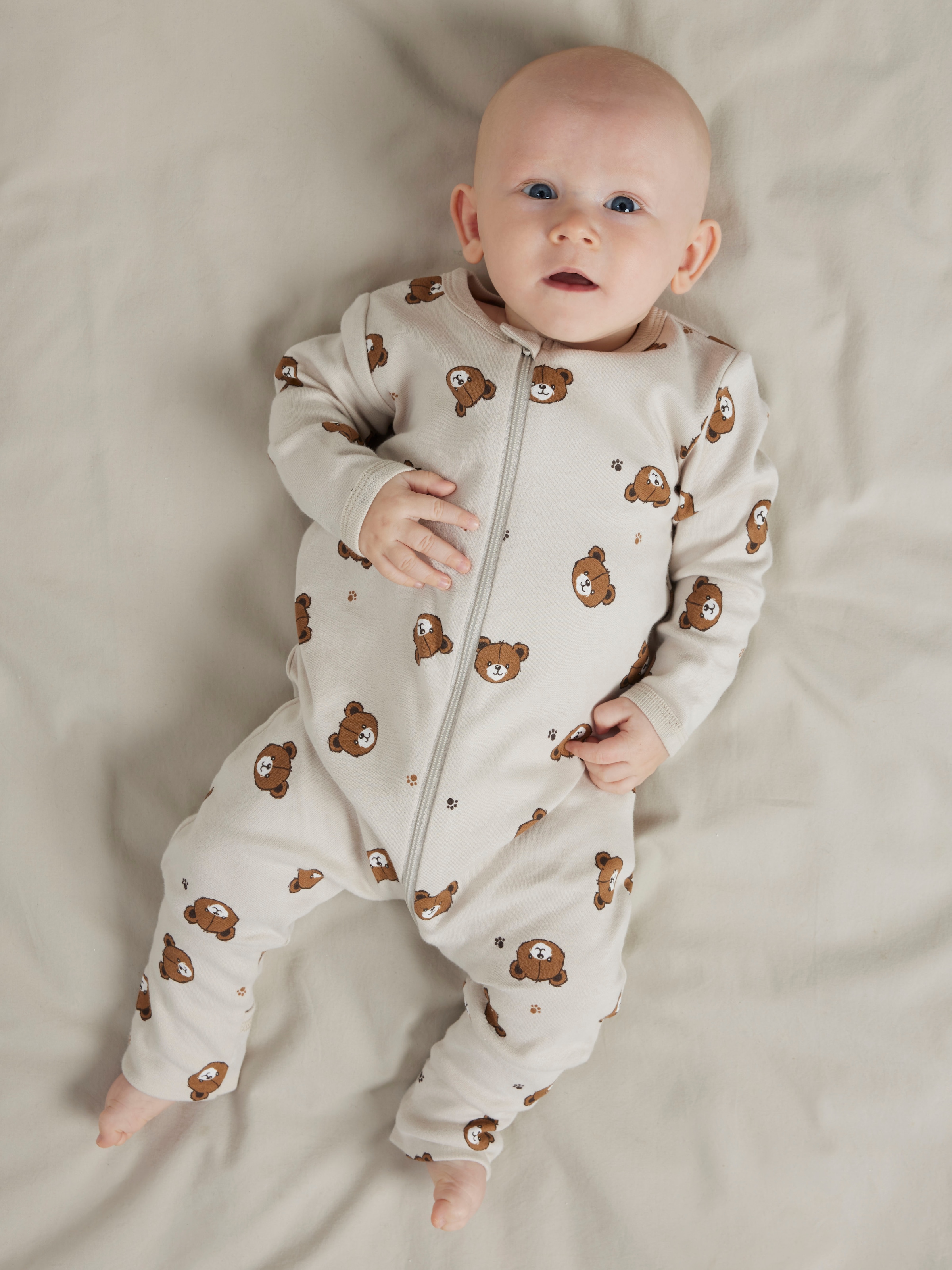 Name It Combinaison de sommeil »NBNNIGHTSUIT 2P ZIP FF PUMICE BEAR NOOS« Packung, 2 pièces
