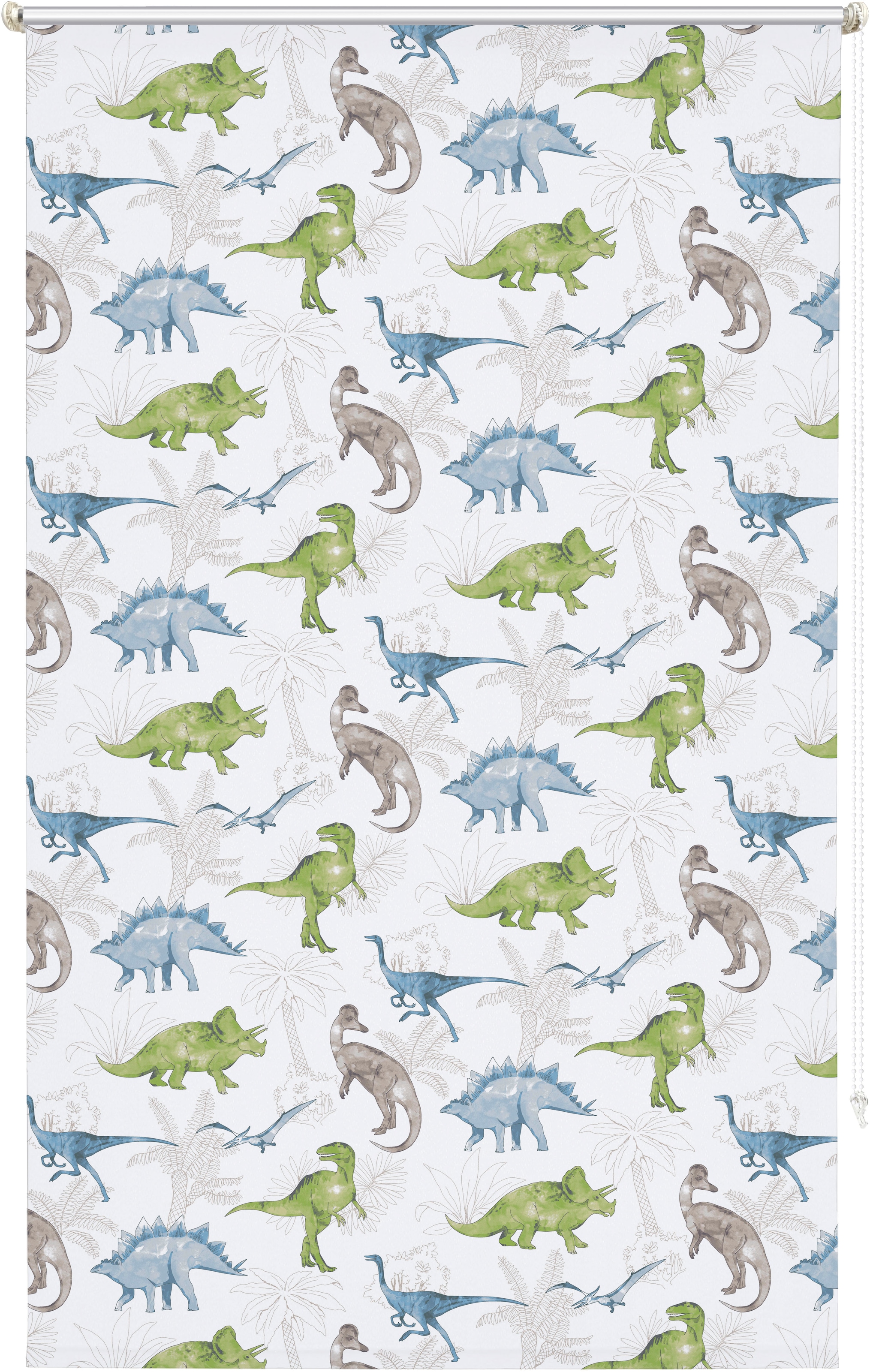 Lüttenhütt Rollo »DINO« verdunkelnd Blendschutz | Sichtschutz | Verdunkelung ohne Bohren freihängend Fixmass, Klemmfix, DINO, Kinderrollo -NEUHEIT!