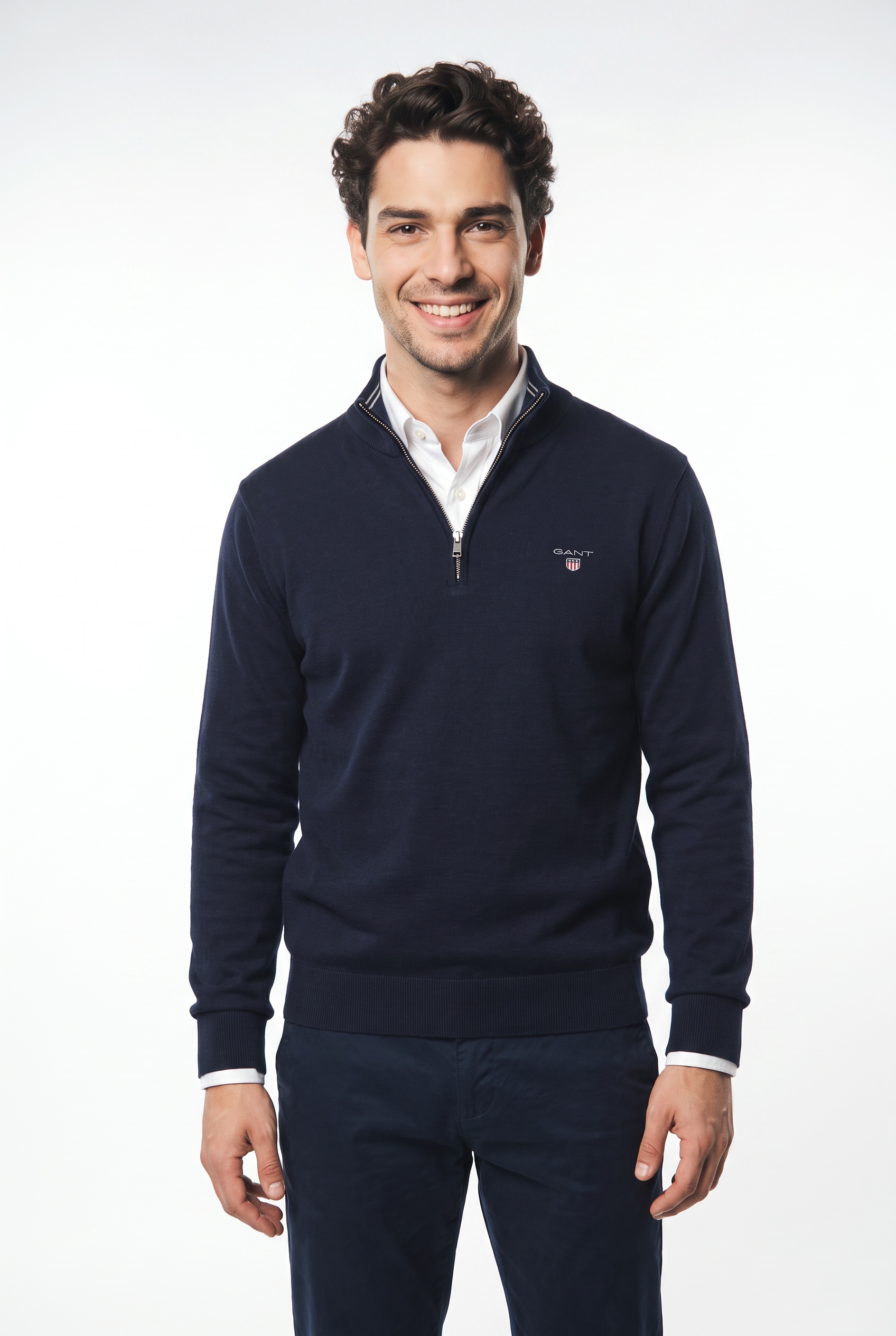 Gant Troyer »CLASSIC COTTON HALF ZIP« Regular fit avec col Troyer