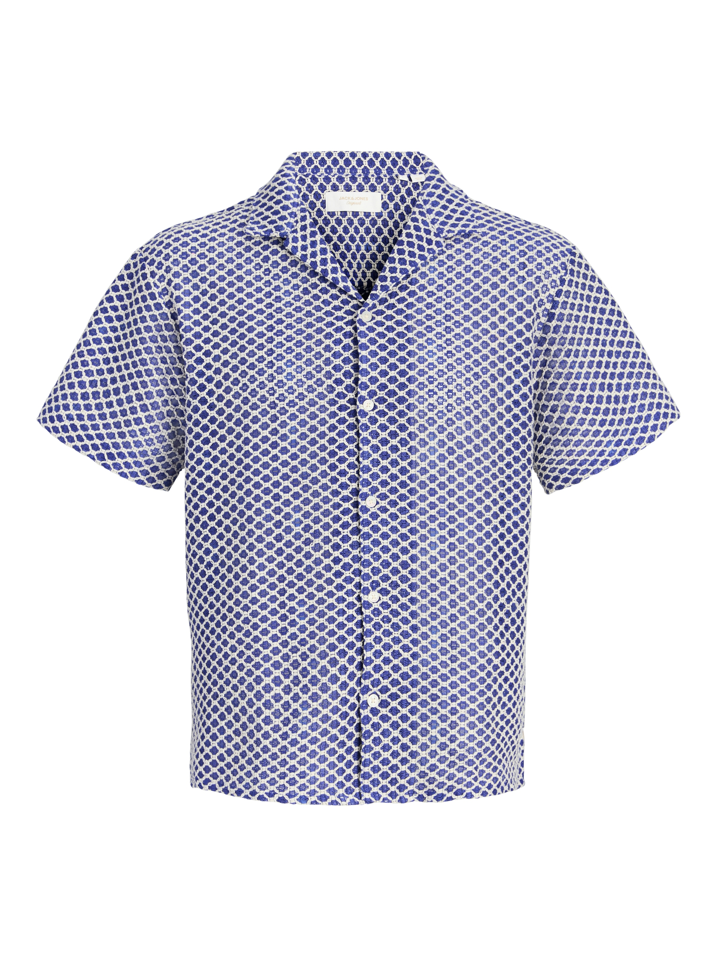 Jack & Jones Junior Kurzarmhemd »JORMONTAUK CROCHET SHIRT SS SA26 JNR« Baumwollmischung, locker geschnitten