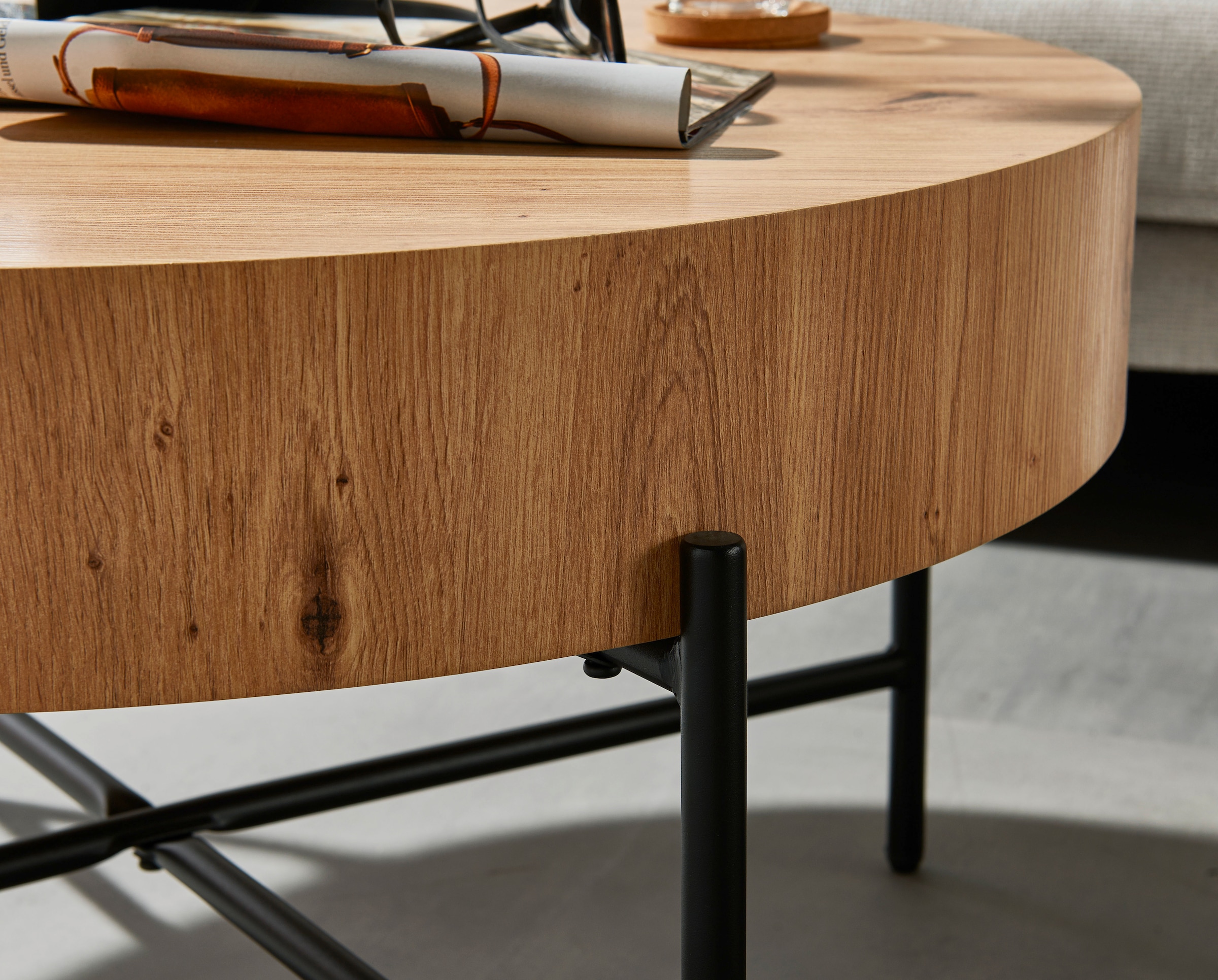 Stolkom Couchtisch »Antonia Couchtisch Ø/H 80x42 cm« 1 Stk. tlg. Durchmesser 80, 4-Fuss Metallgestell