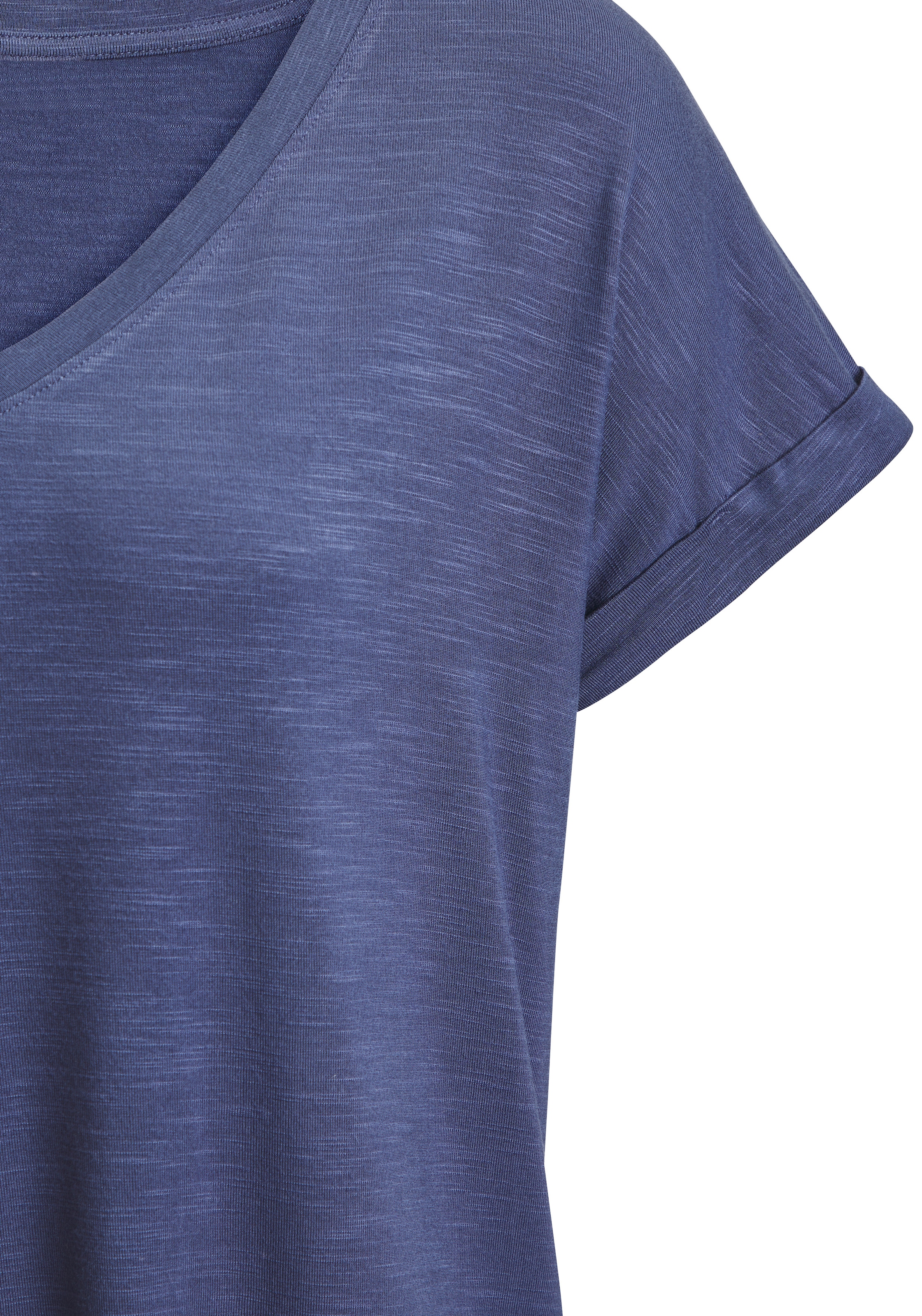 Beachtime V-Shirt »mit fixiertem Ärmelumschlag« 2 aus luftiger Viskose-Qualität