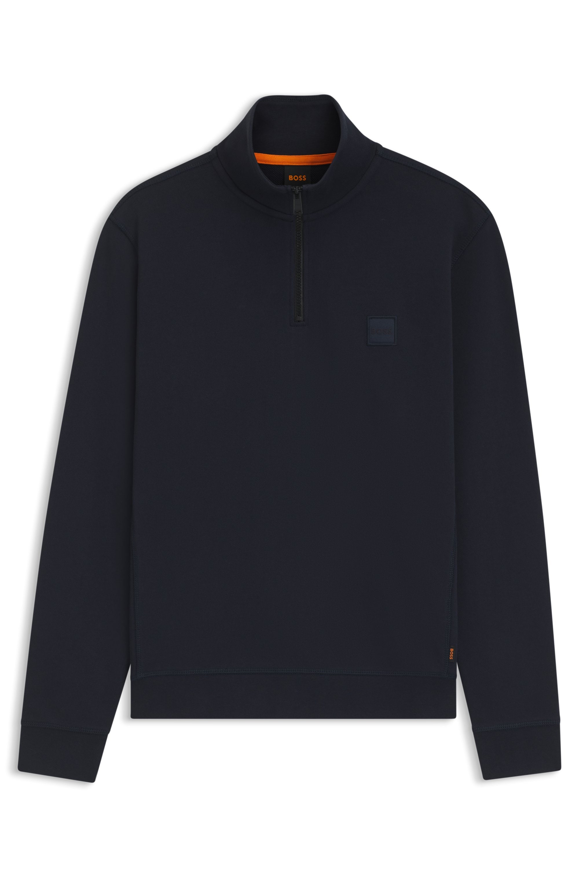 BOSS ORANGE Sweatshirt »Zetrust«, 1 cuis Troyerkragen mit Reissverschluss, Regular Fit, BOSS-Label
