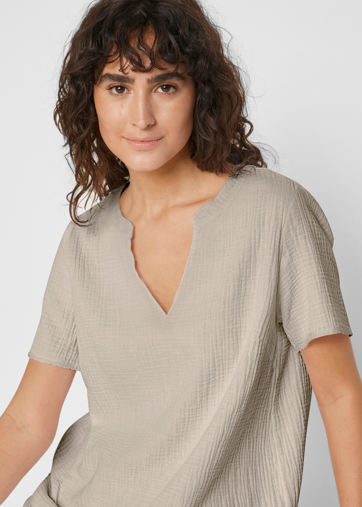 bonprix Longtunika Musselin Long-Tunika aus reiner Baumwolle