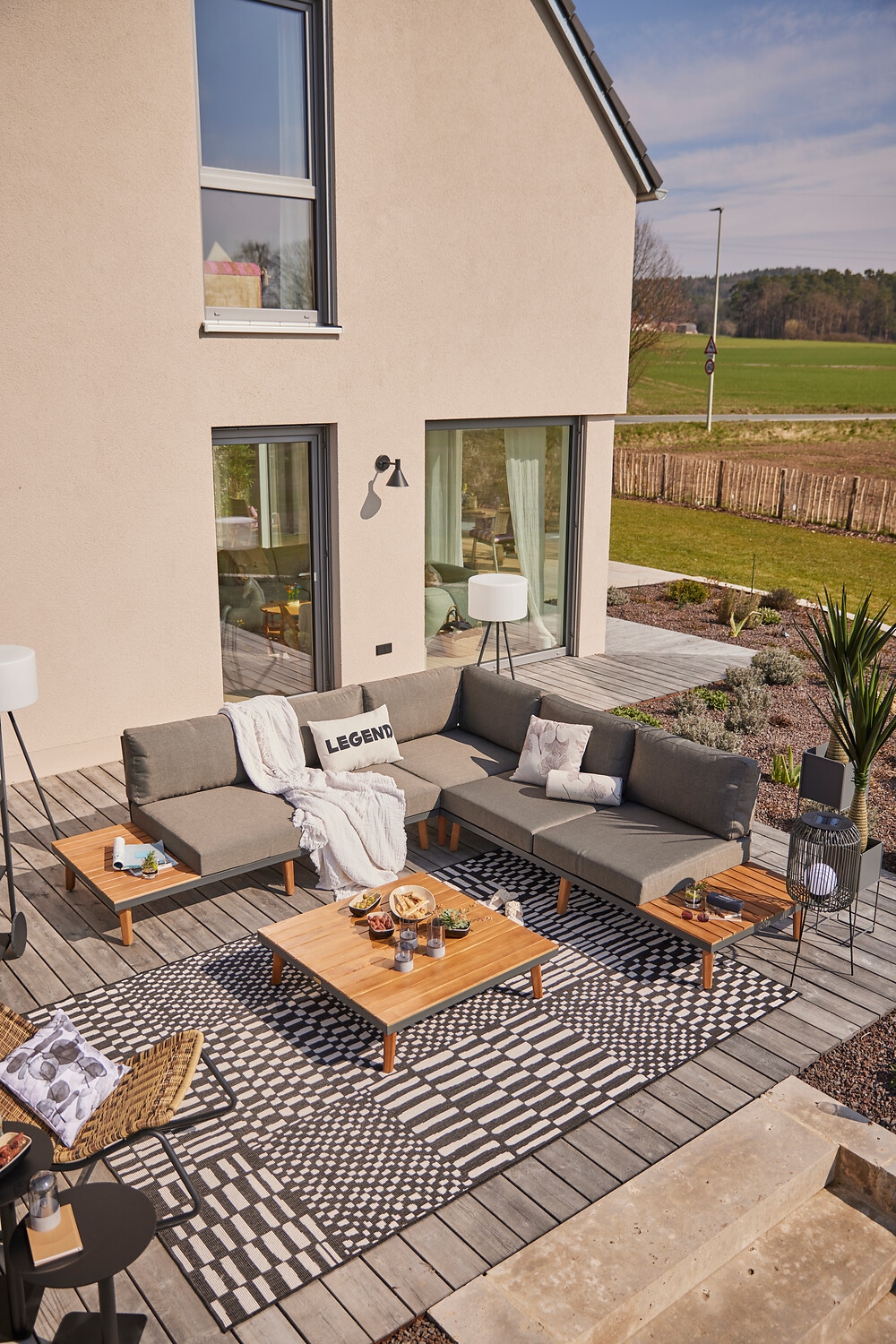 Ted Baker Teppich »Barkham , Wendeteppich« rechteckig 8 mm Höhe Designteppich, Wetterfest, Pflegeleicht, Modern, Wohnzimmer, Terrasse