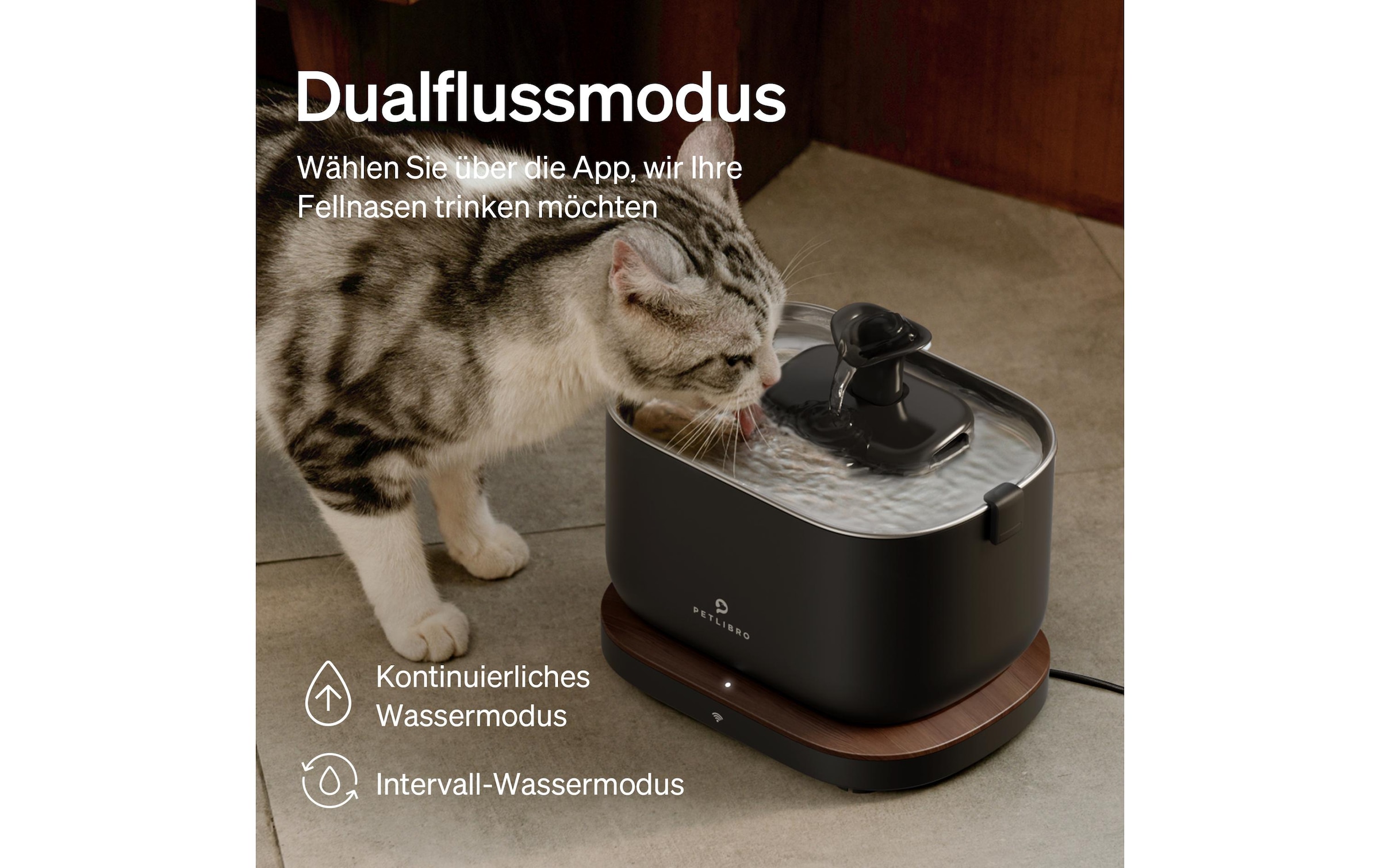   Trinkbrunnen »Petlibro Dockstream« Intelligenter Trinkbrunnen mit App-Steuerung für Haustiere