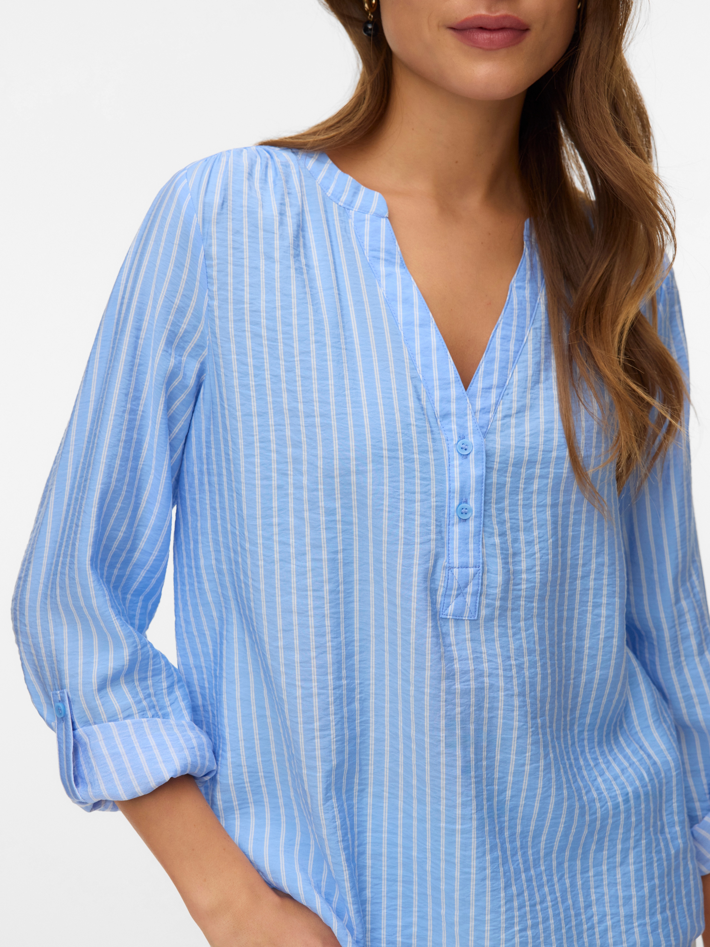 Vero Moda Blusenshirt »VMKAJA LS V-NECK FOLD-UP TOP WVN« mit Raglan-Ärmeln