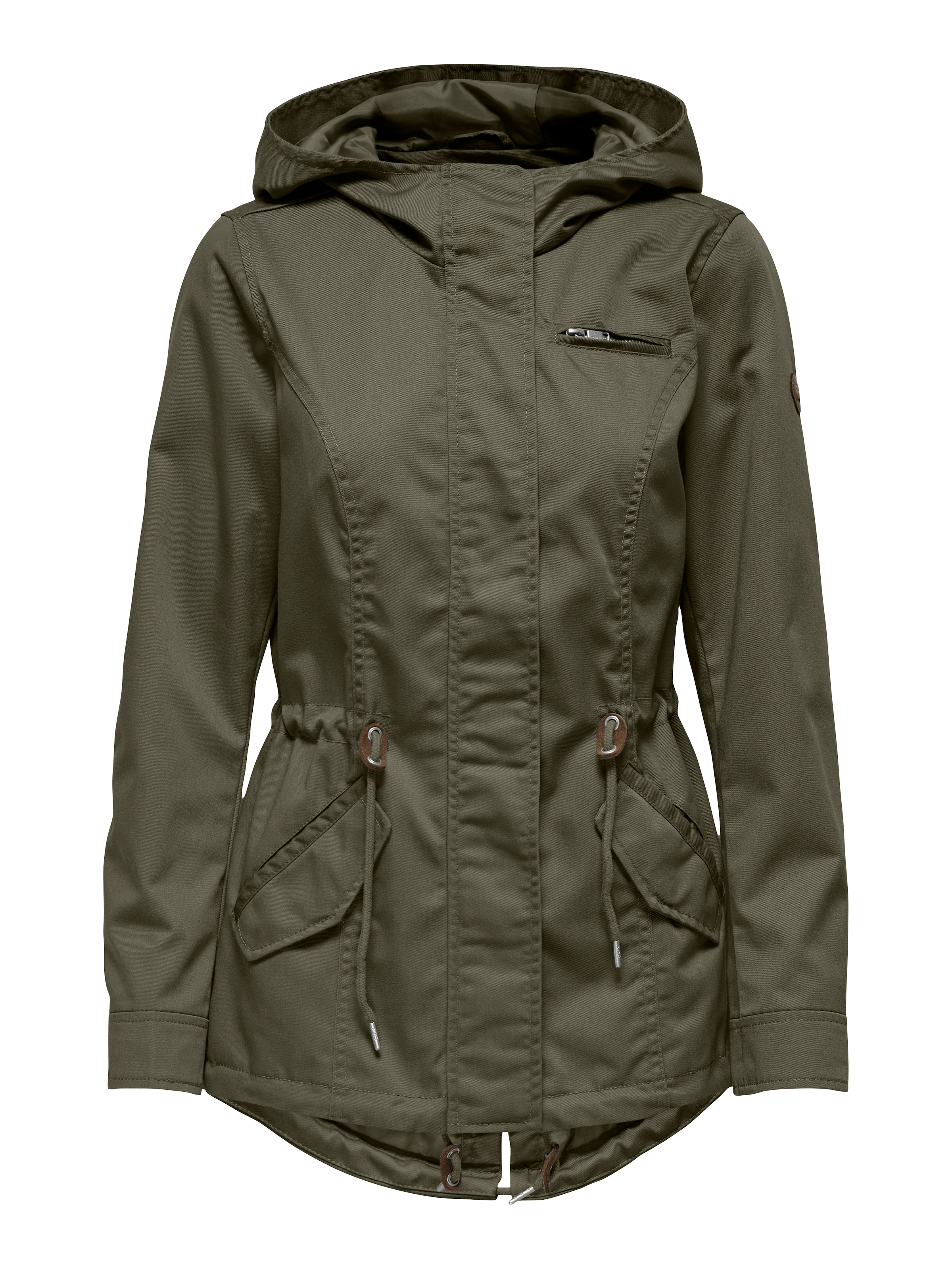 ONLY Parka »ONLLORCA LIFE CANVAS PARKA CC OTW« mit Kapuze mit Kordelzug in der Taille