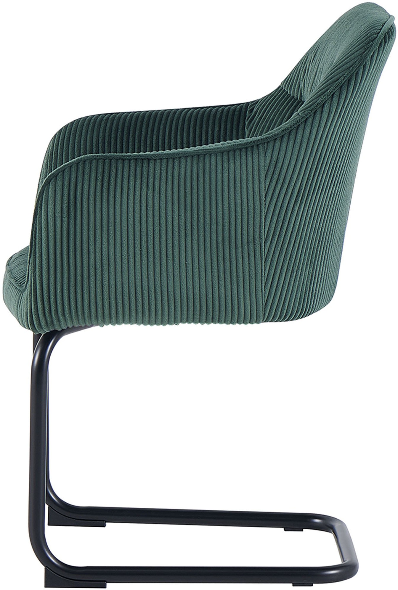 byLIVING Chaise cantilever »ELBA« (Ensemble) 2 cuisvelours côtelé épais, 110 kg, fonction de retour pivotant à 180°, piètement à bascule