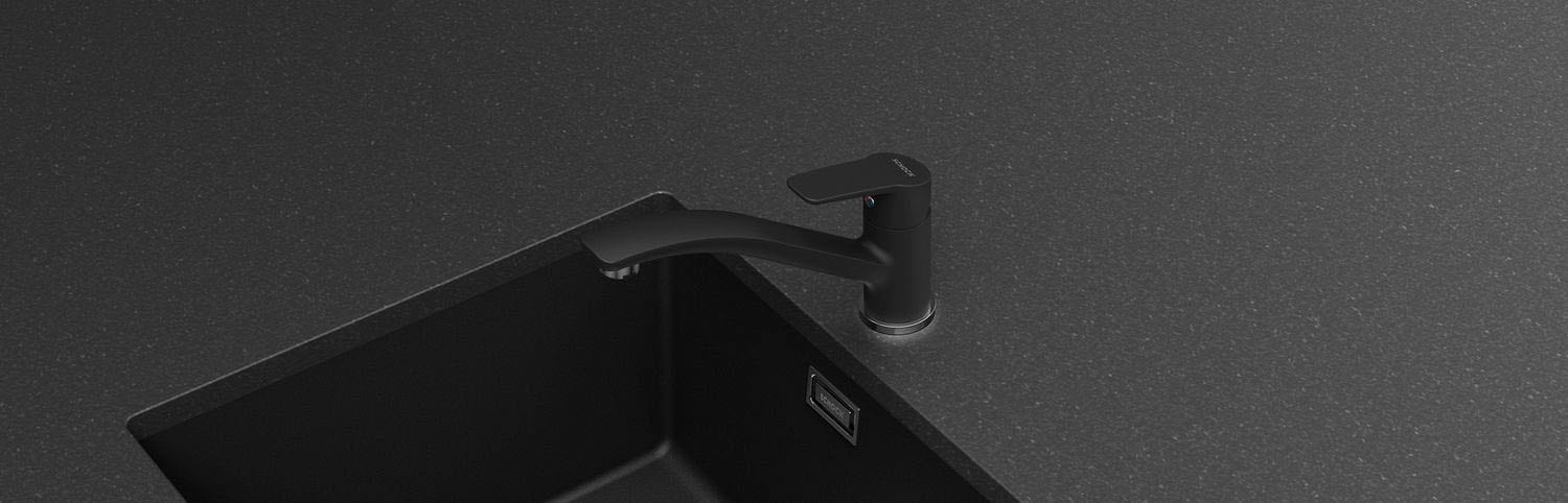 Schock Robinetterie de cuisine »Daja« Hochdruck, Festauslauf, Schwenkbereich 360°