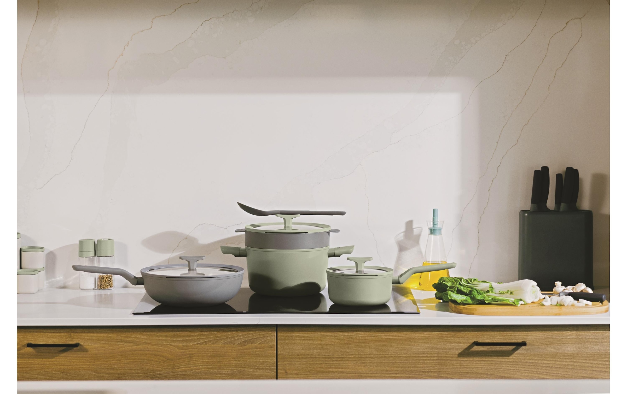 BergHOFF Wok »Leo Balance Moonmist 32 cm, inkl. Deckel« Aluminium